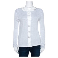 Emporio Armani White Knit Button Front Cardigan S