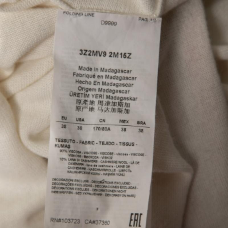 Women's Emporio Armani White Knit Contrast Detail Top S For Sale