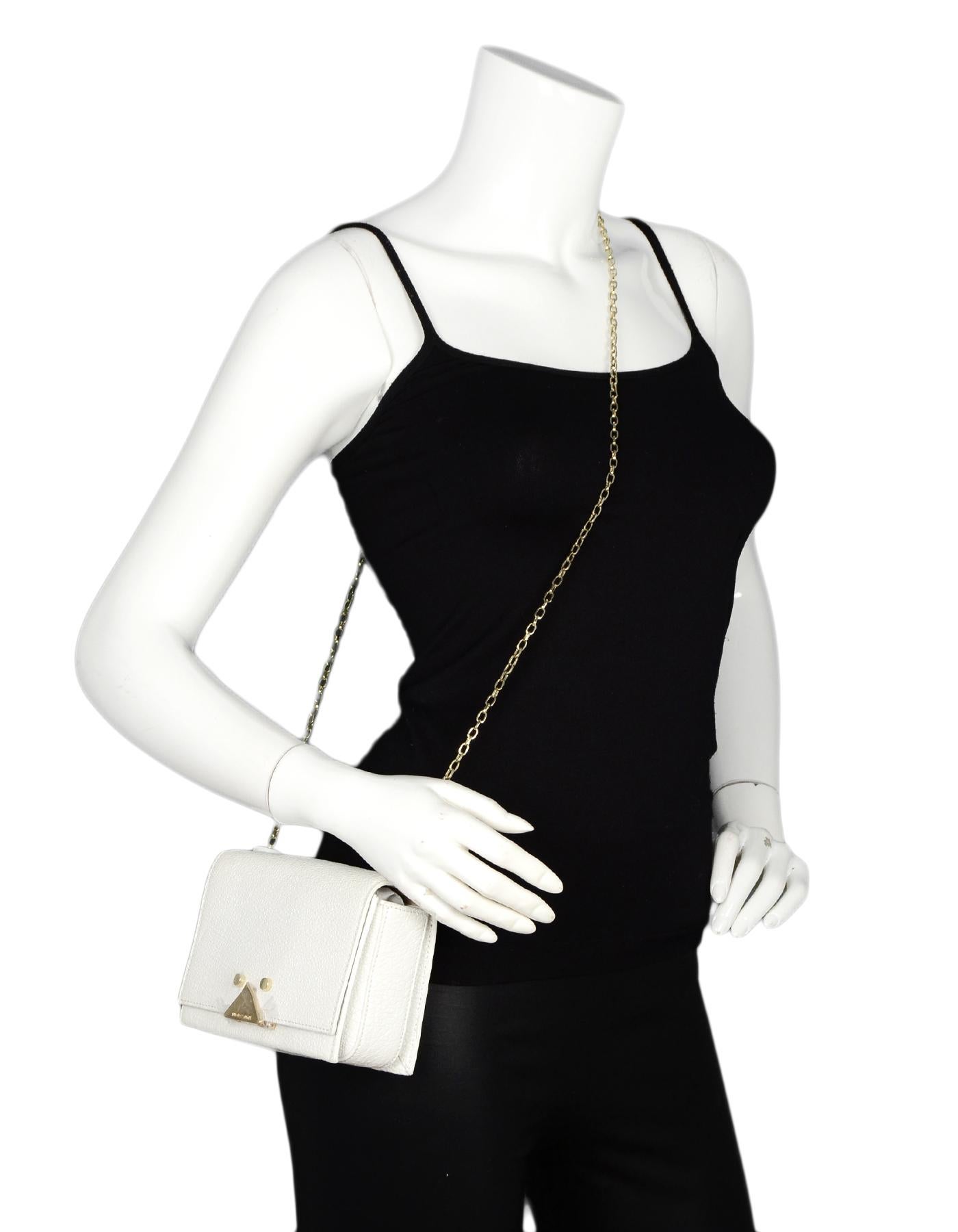 Emporio Armani White Leather Goldtone Chain Mini Crossbody Bag For Sale ...