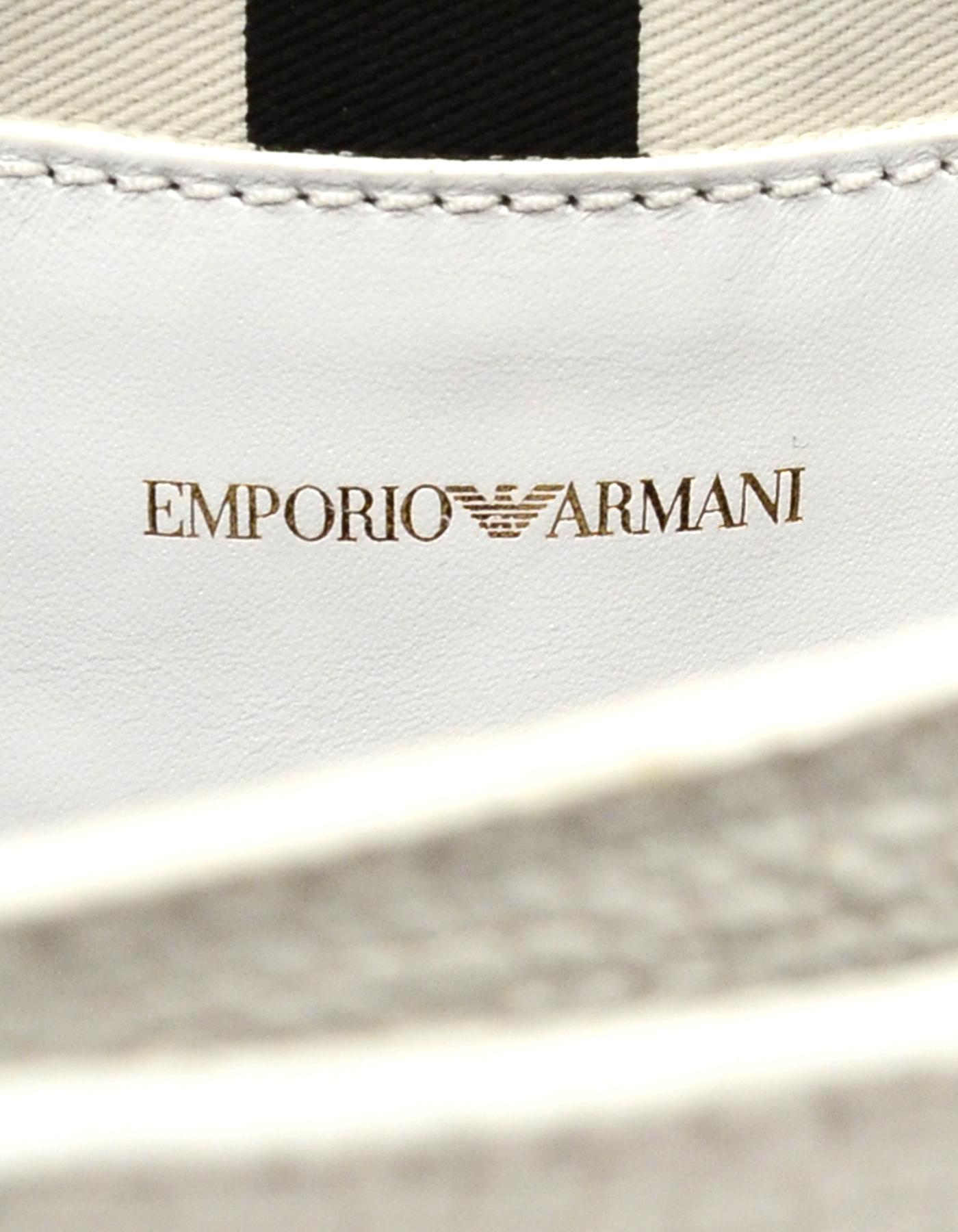 Emporio Armani White Leather Goldtone Chain Mini Crossbody Bag For Sale ...
