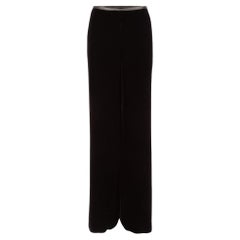 Emporio Armani Women's Armani Collezioni Black Velvet Straight Leg Trousers