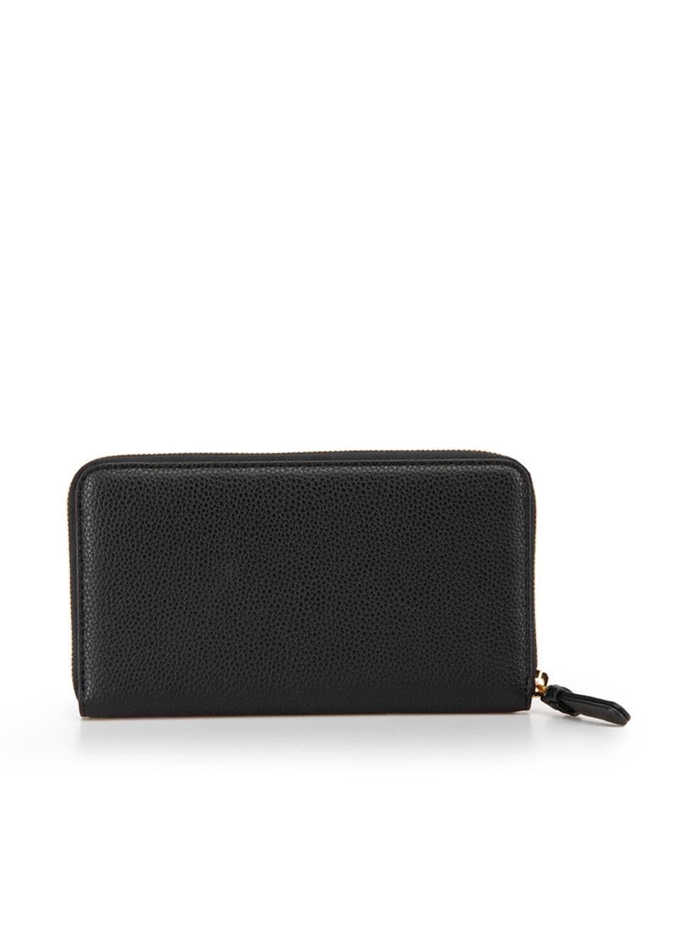 Emporio Armani Women's Black Leather Continental Wallet In Good Condition For Sale In London, GB