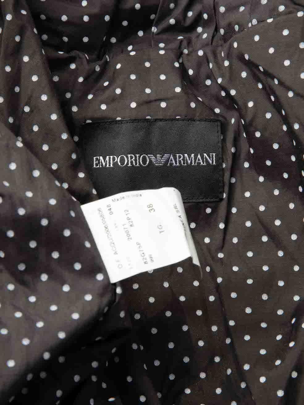 Emporio ARMANI - Veste en cuir noir à volants pour femme Pour femmes en vente