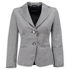 Emporio Armani Women's Black Striped Single Breasted Blazer