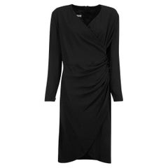 Emporio Armani Women's Black Wrap Ruched Knee Length Dress