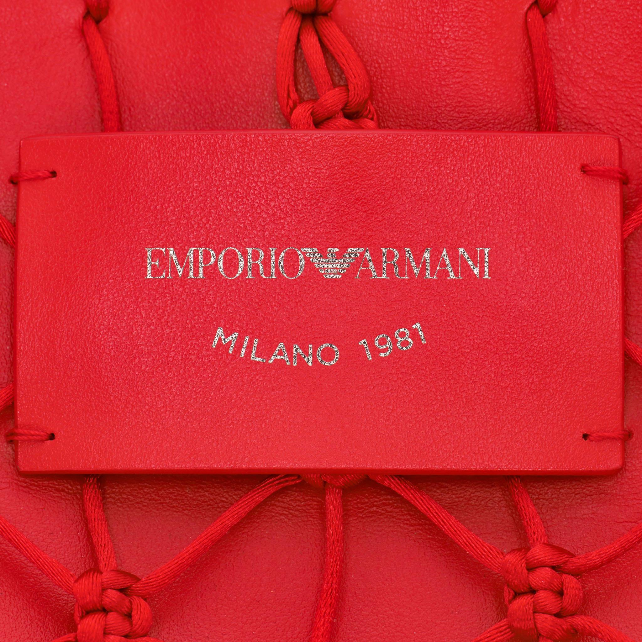 Borsa Emporio Armani con tracolla in pelle intrecciata in vendita 1