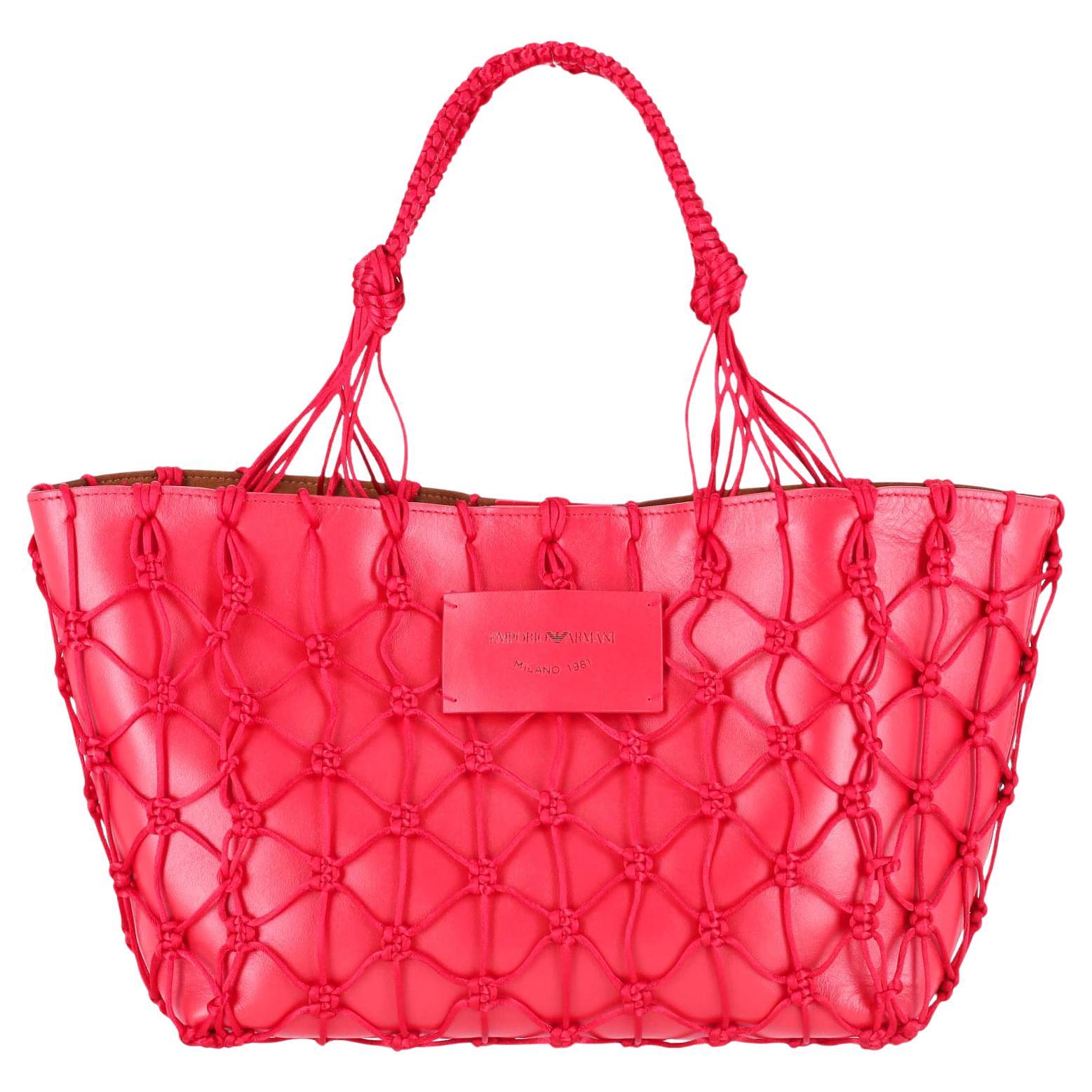 Borsa Emporio Armani con tracolla in pelle intrecciata in vendita