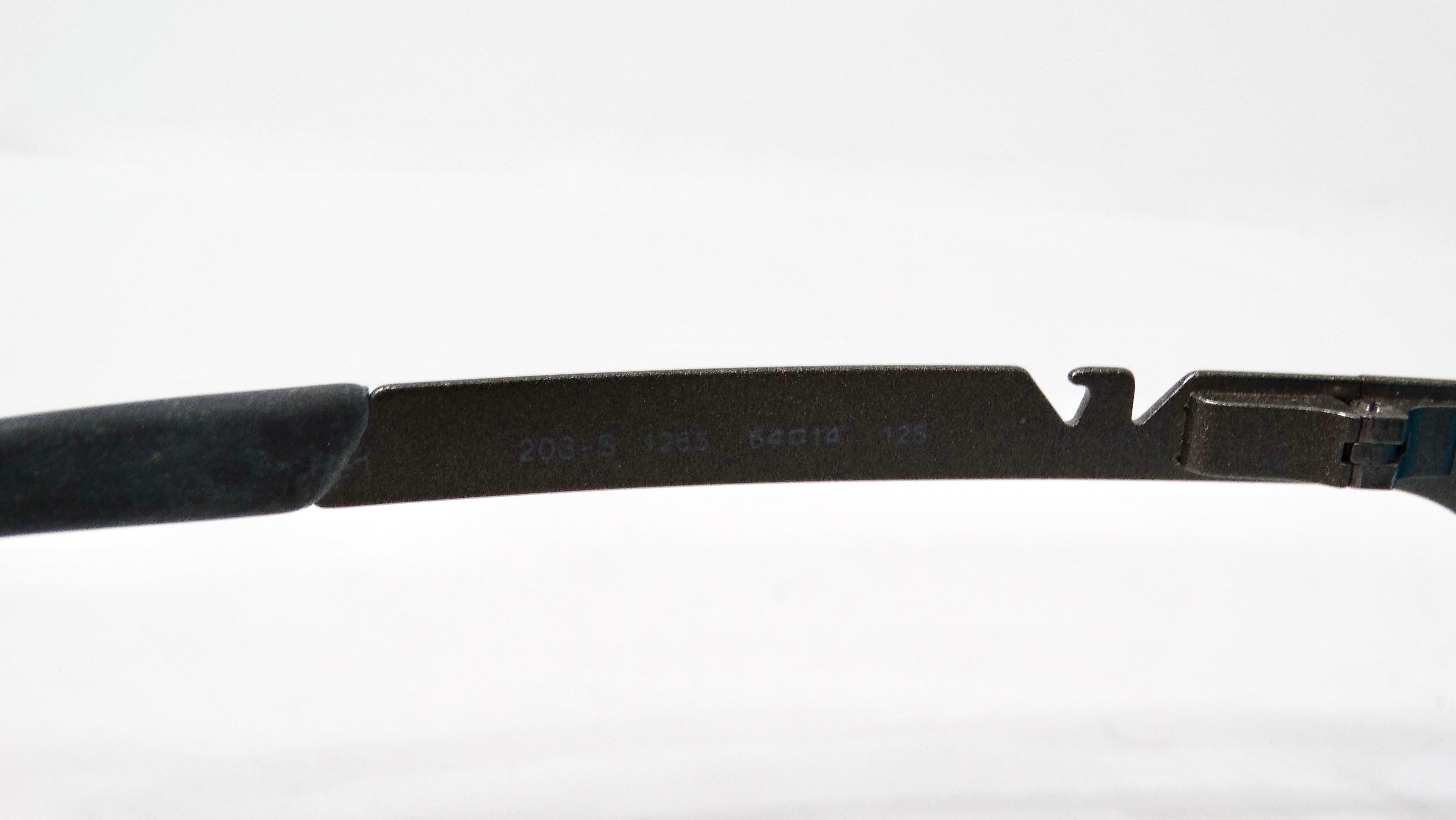 Emporio Armani Y2K 203-S Skinny Blue Tinted Lens Metal Frame Sunglasses For Sale 1