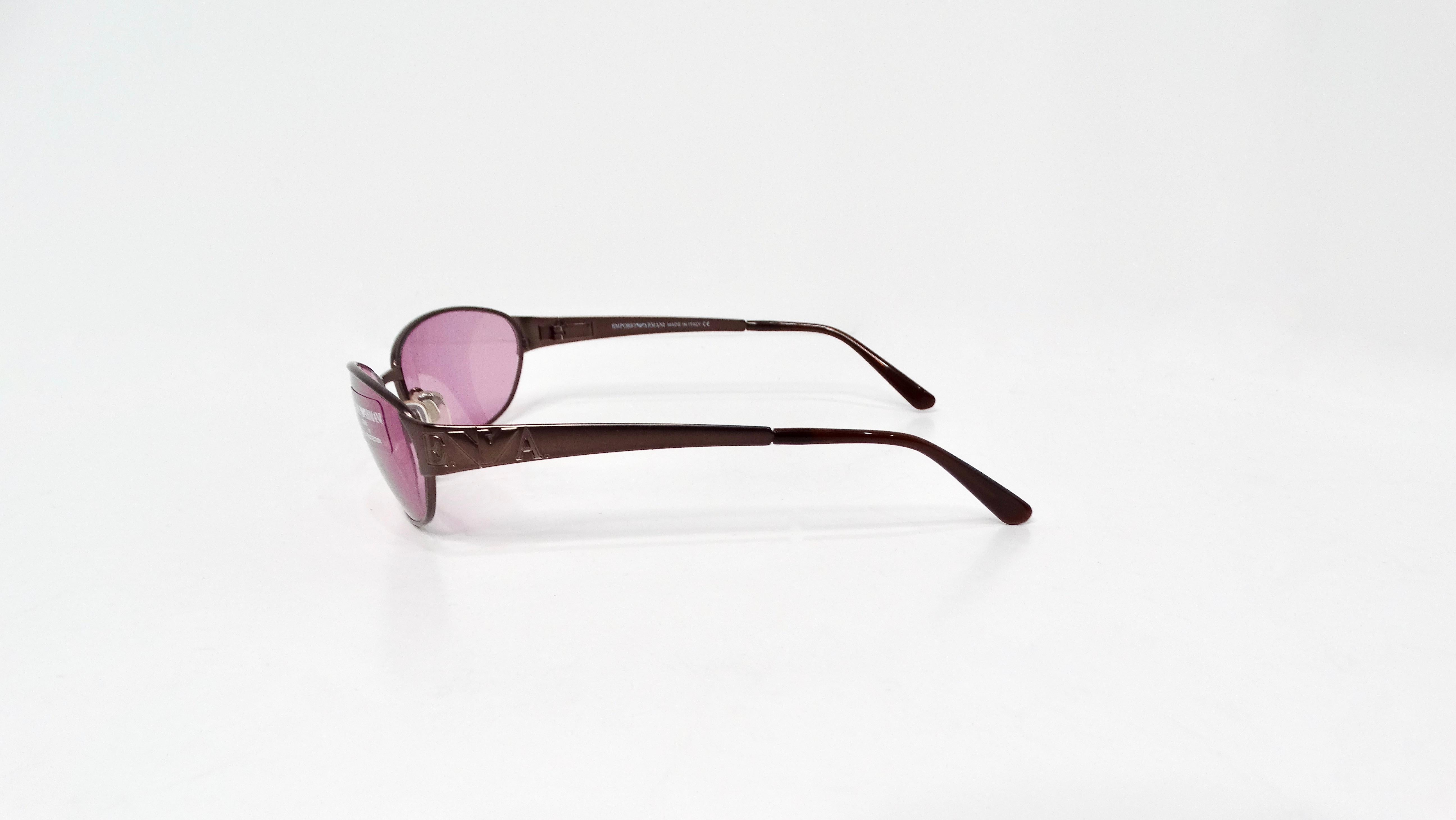 Women's Emporio Armani Y2K Purple Tinted Lens Sunglasses For Sale