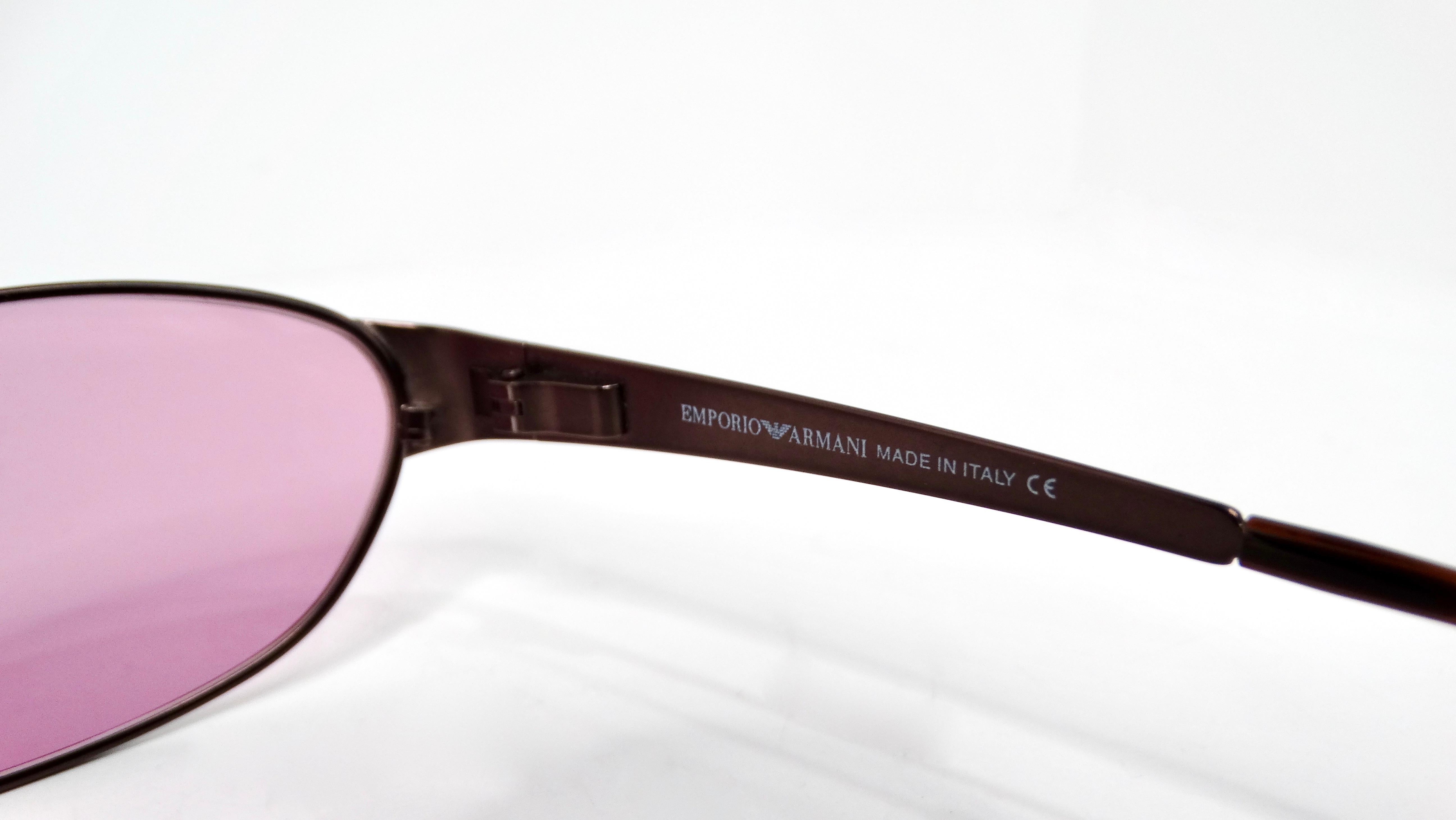 Emporio Armani Y2K Purple Tinted Lens Sunglasses For Sale 1