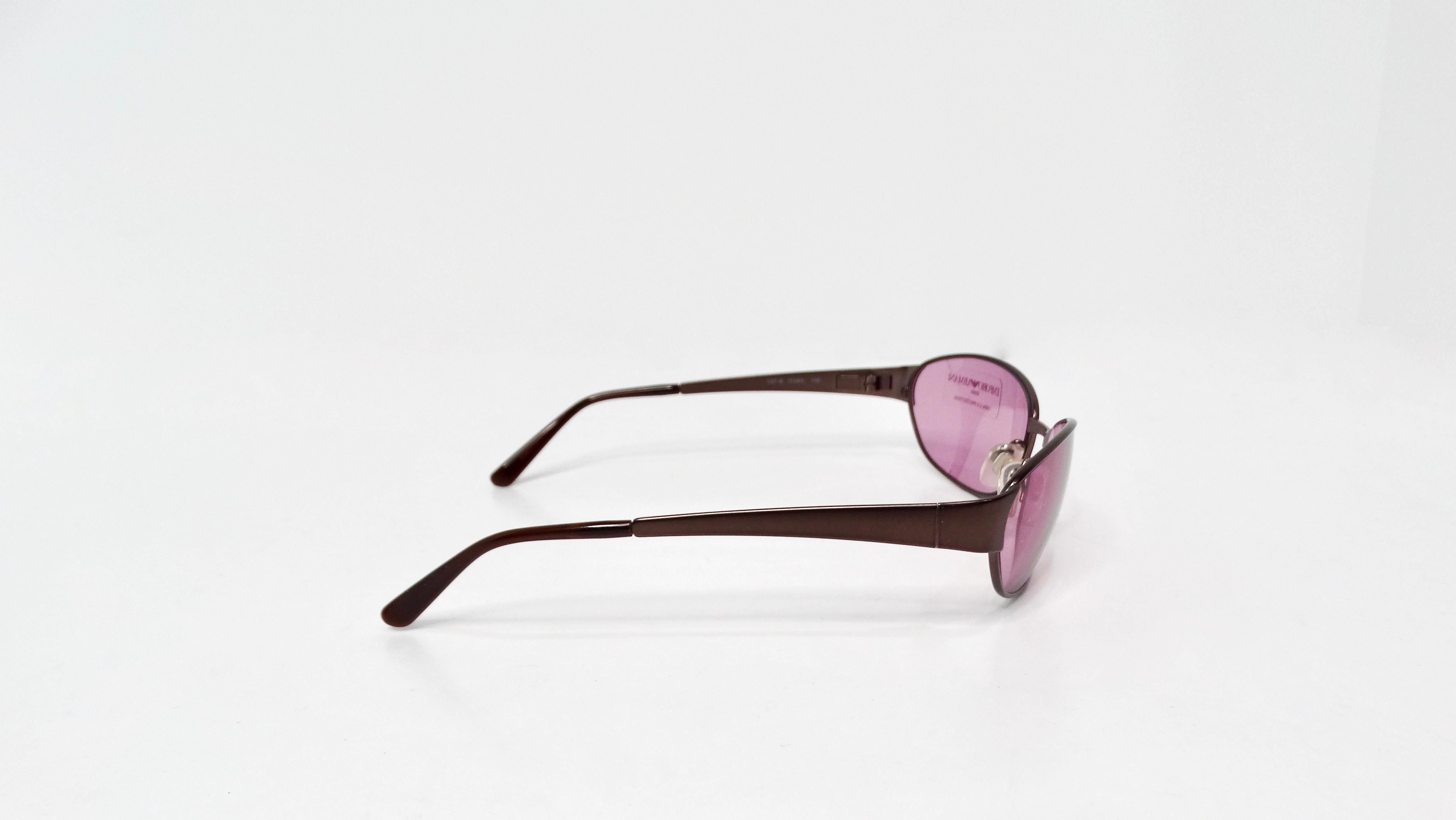 Emporio Armani Y2K Purple Tinted Lens Sunglasses For Sale 4