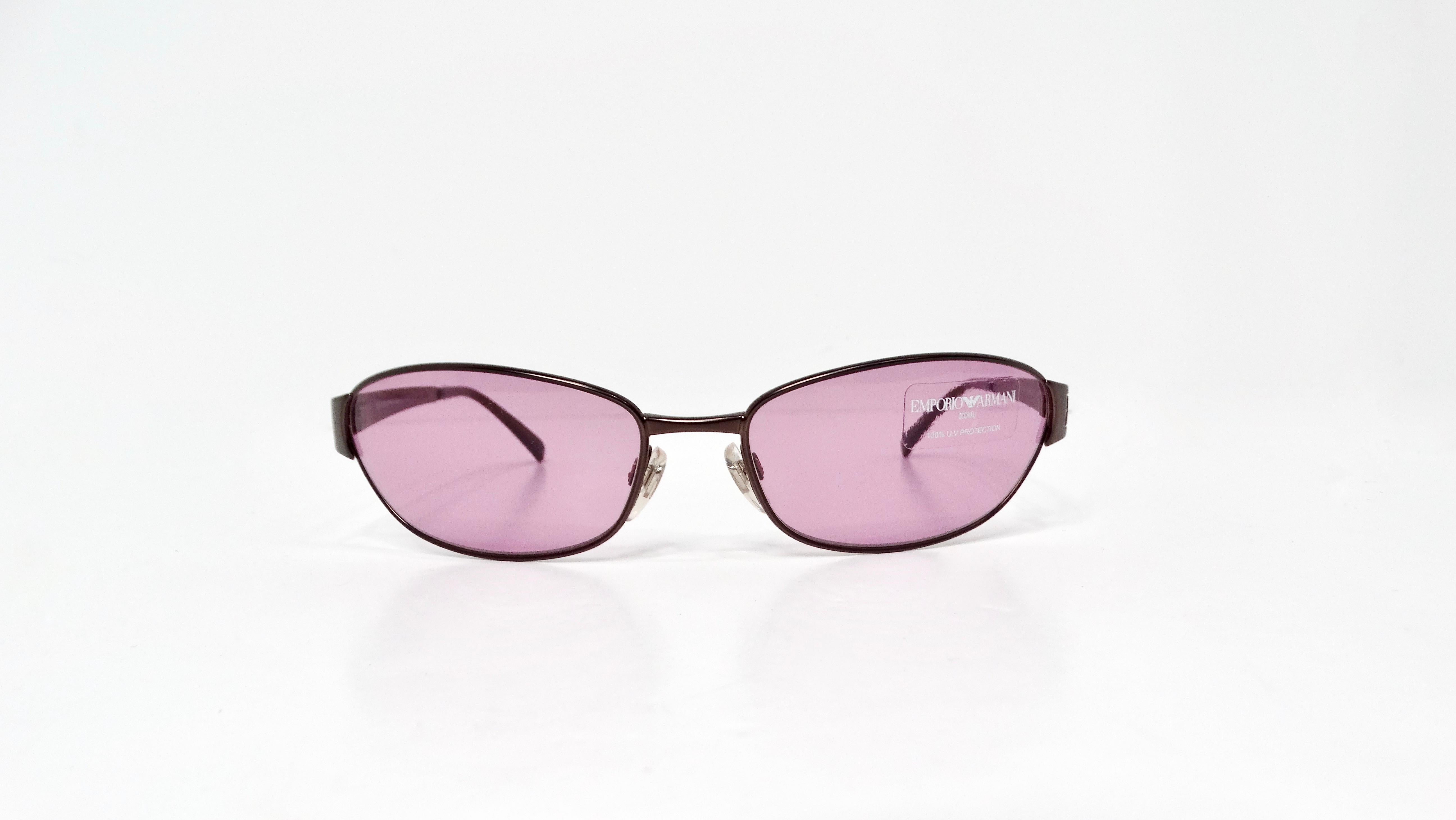 Emporio Armani Y2K Purple Tinted Lens Sunglasses For Sale 5