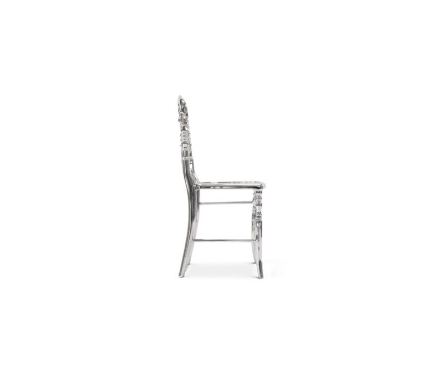 Portuguese Emporium Dining Chair in Polished Aluminum by Boca do Lobo For Sale