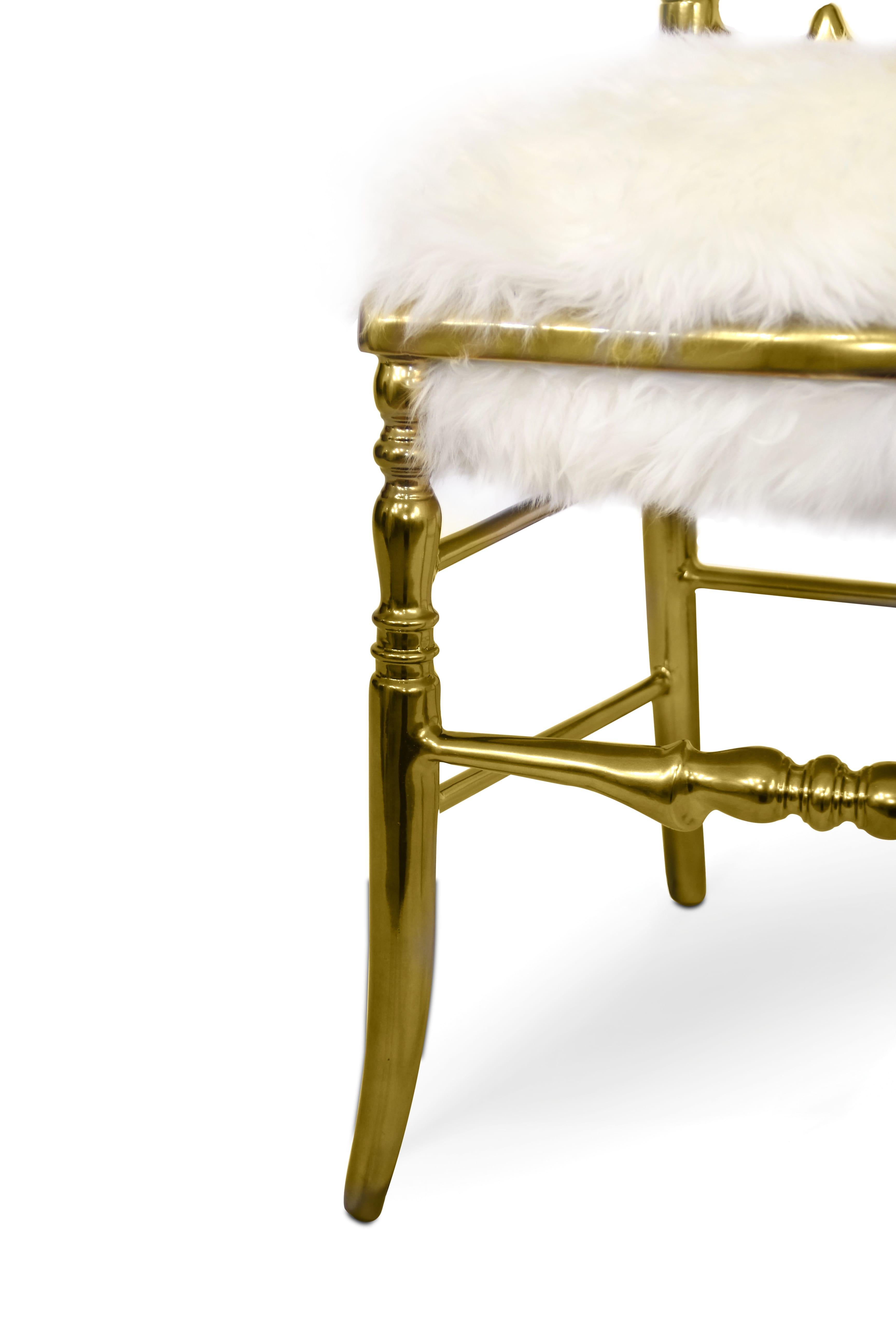 Portuguese Emporium Fur Chair  For Sale
