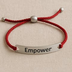 Empower Rote Corde Sterling Silber Wickelarmband