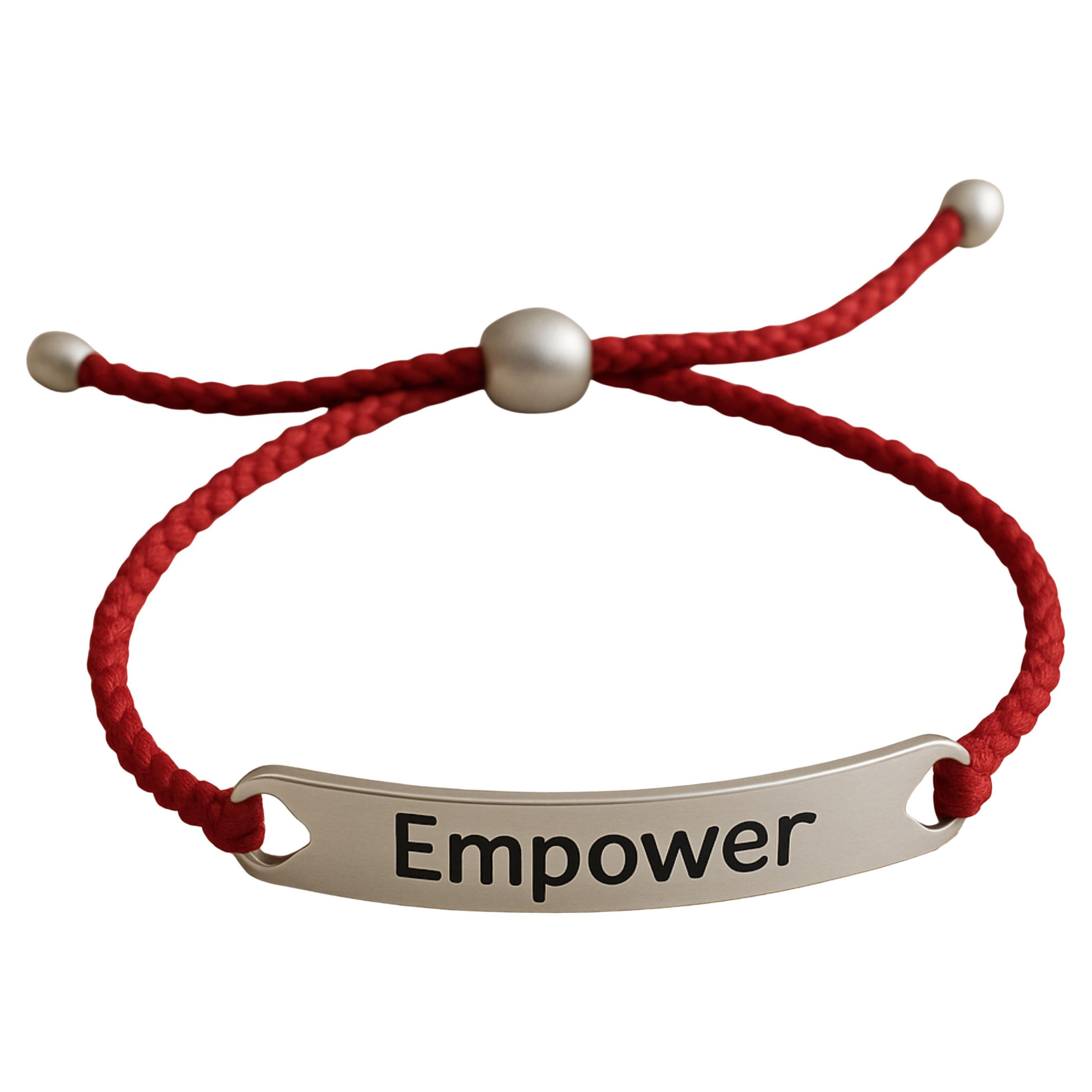 Empower Red Cord Sterling Silver Wrap Bracelet