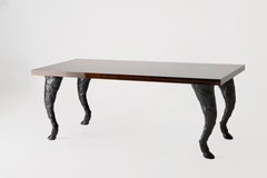 Empreinte Desk in Black Patinated Bronze and Macassar Ebony by Jules Desdoigts