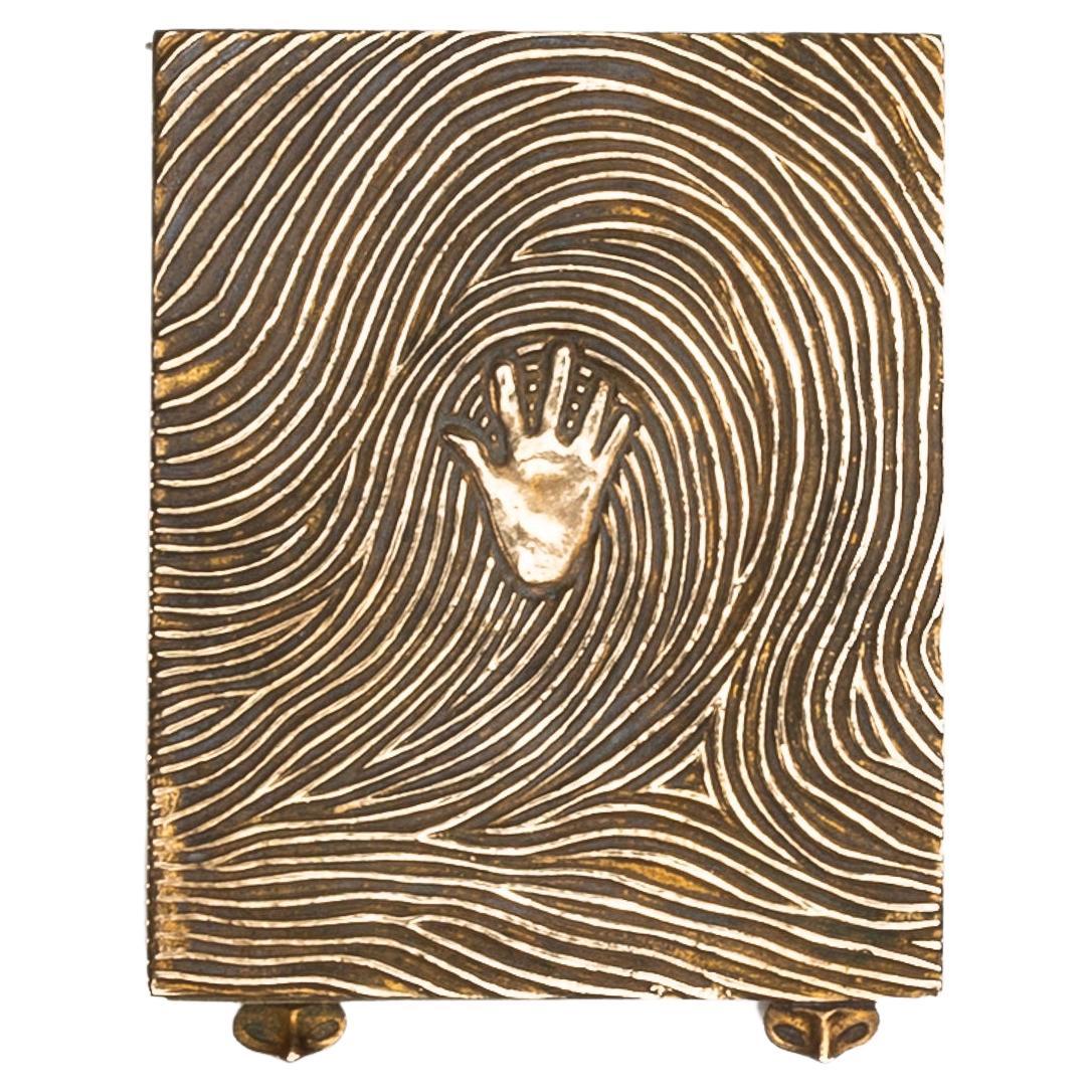 Empreinte (footprint), gilded bronze powder compact by Line Vautrin, France