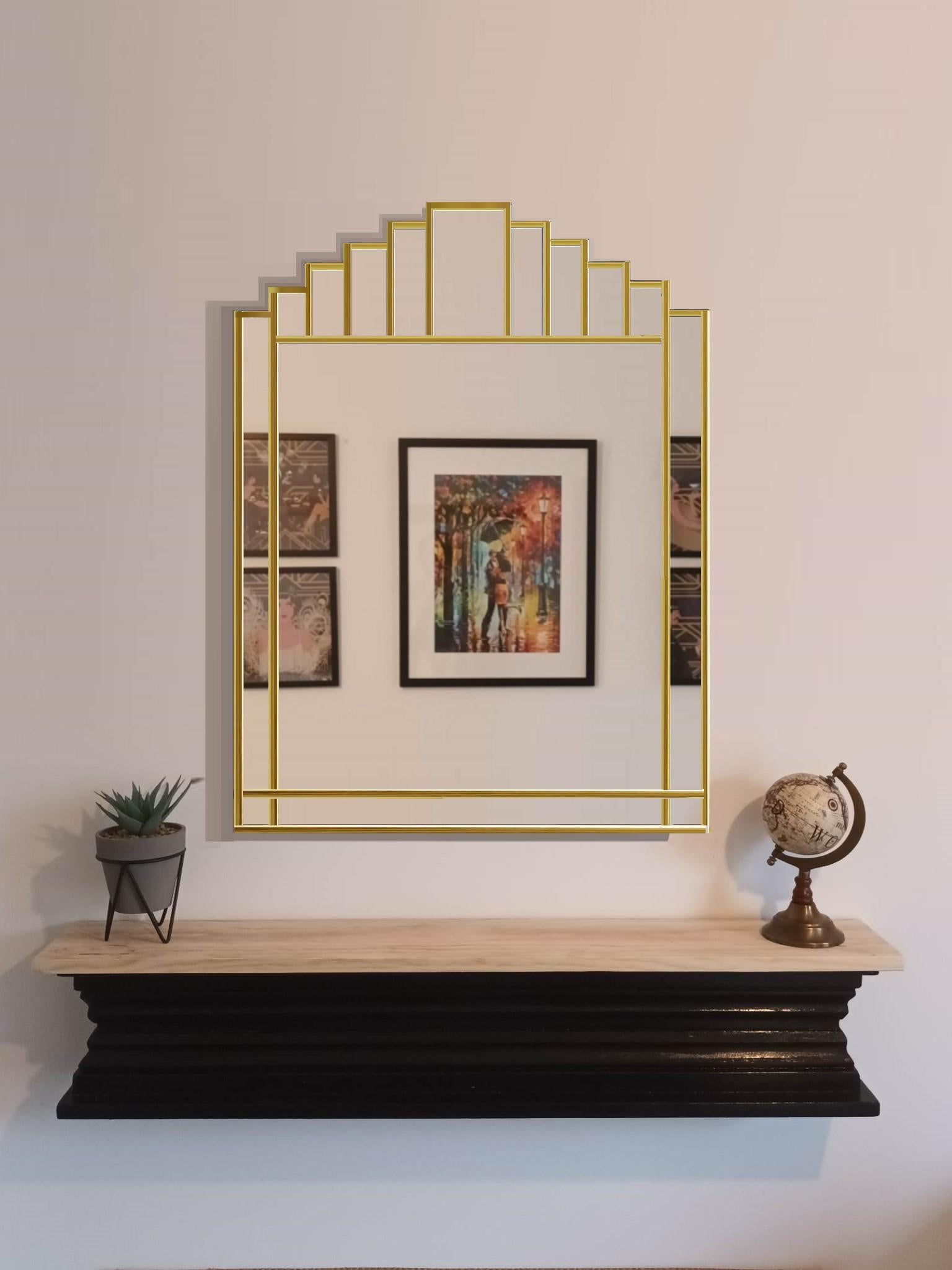 Art déco Empress Art Deco Mirror - Laiton en vente