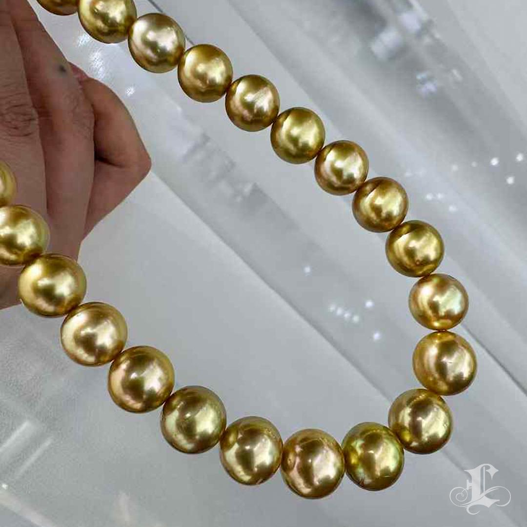 Collar Emperatriz Resplandor Perla Dorada de los Mares del Sur 1