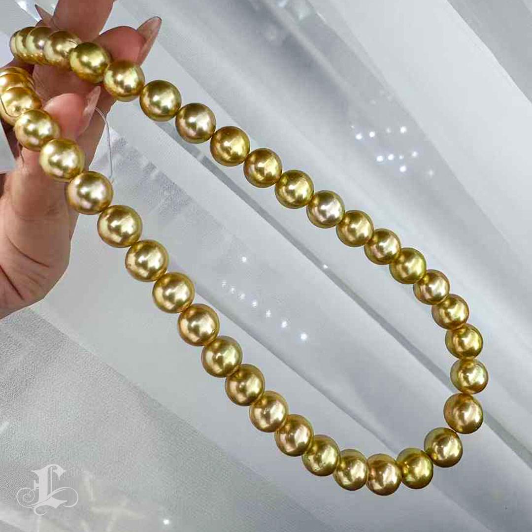 Collar Emperatriz Resplandor Perla Dorada de los Mares del Sur 2