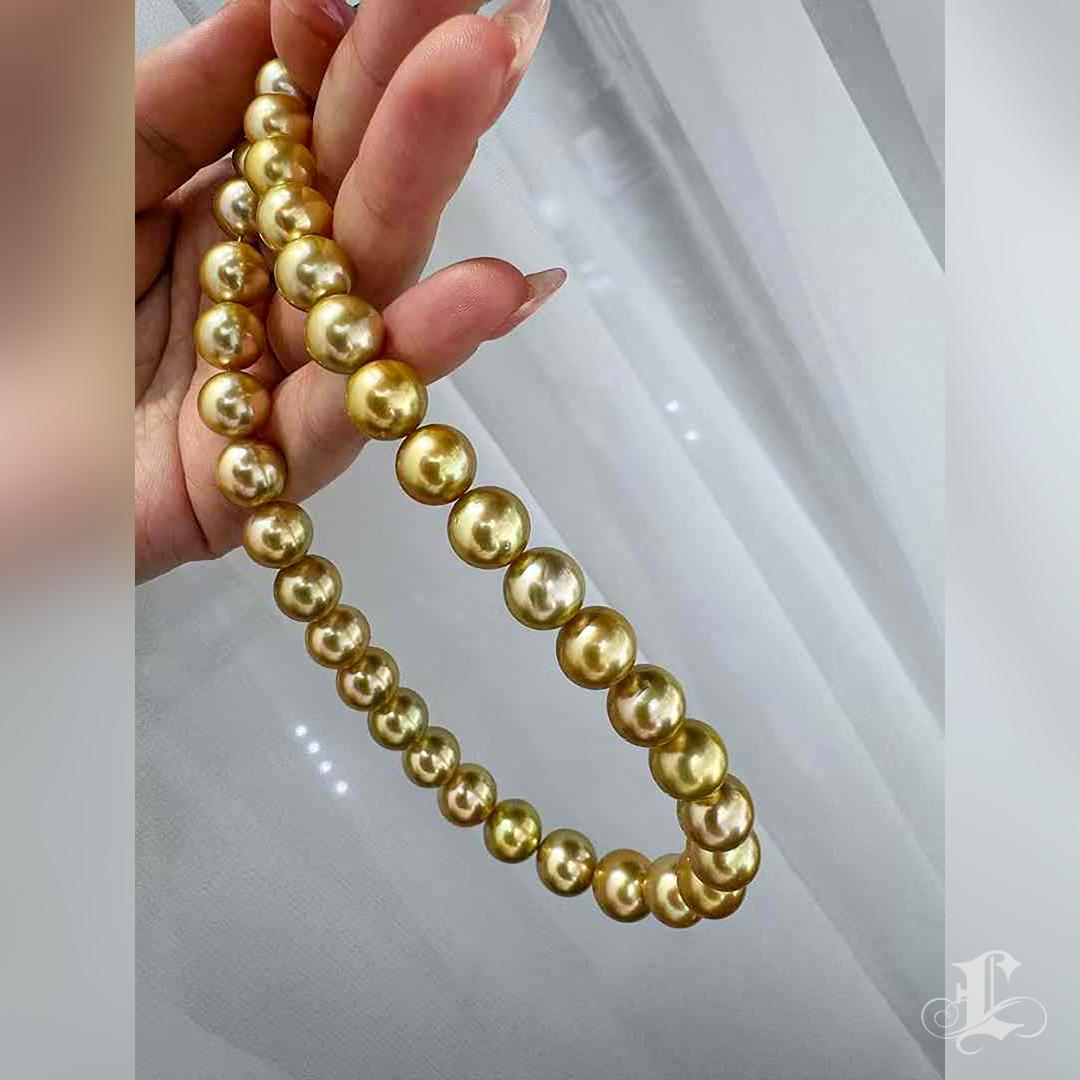 Collar Emperatriz Resplandor Perla Dorada de los Mares del Sur 3