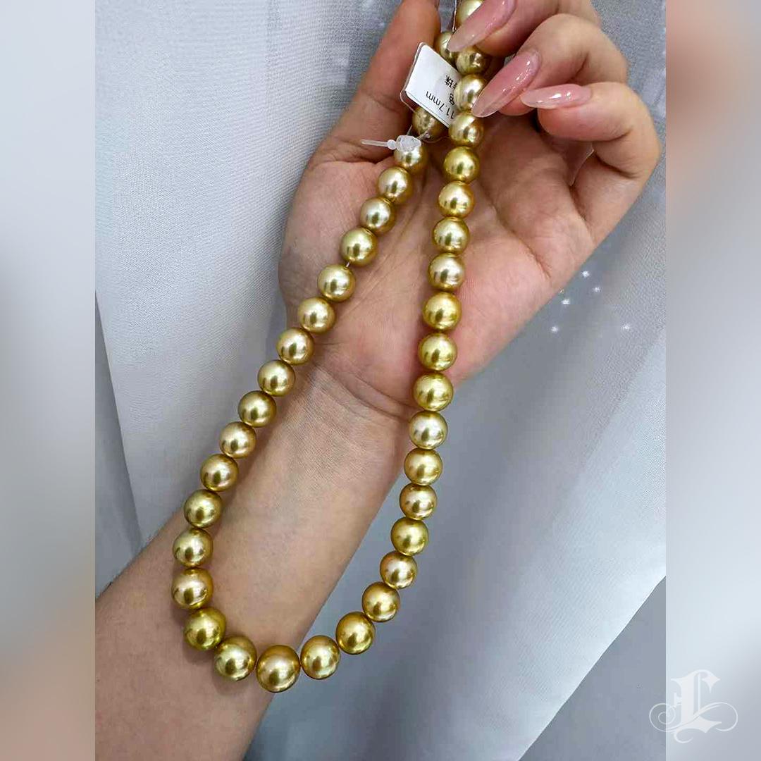 Collar Emperatriz Resplandor Perla Dorada de los Mares del Sur 4