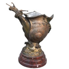 Tasca vuota Snail Base in marmo rosso, primi anni del XX secolo