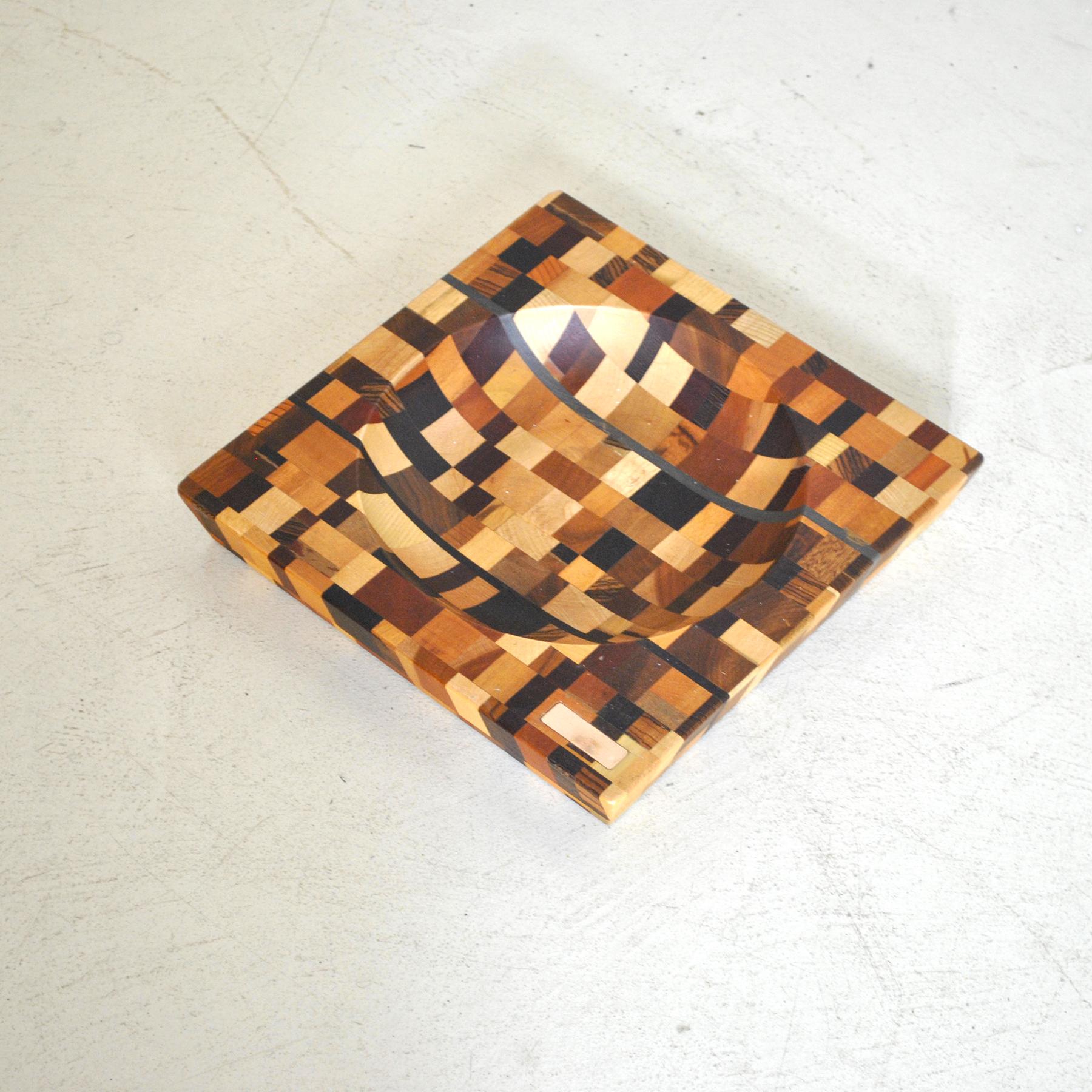 Late 20th Century Empty Pockets in Wooden Mosaic from the 70's