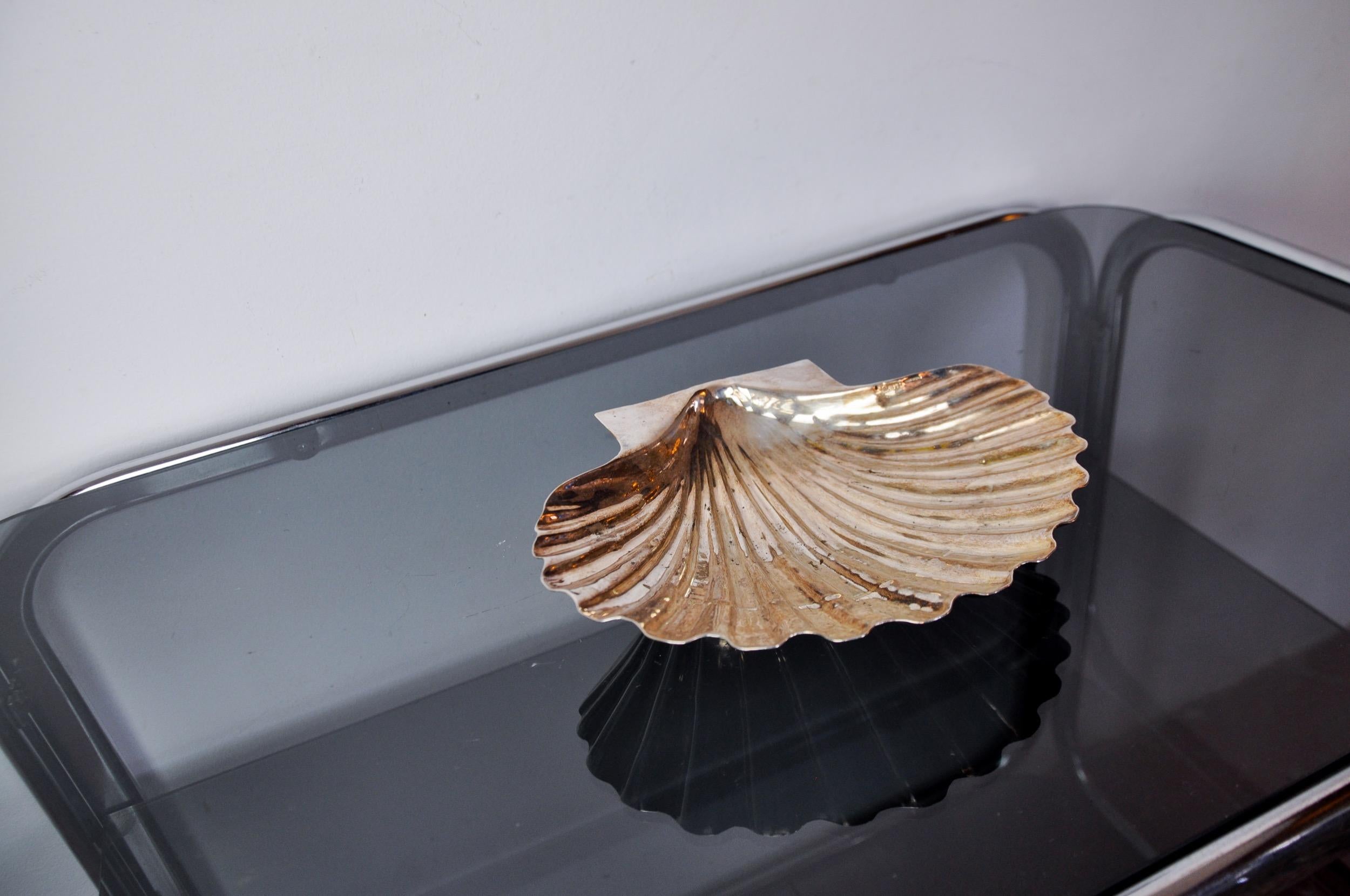 Fin du 20e siècle Pochette Empty shell de Valenti, métal argenté, Espagne, 1970 en vente