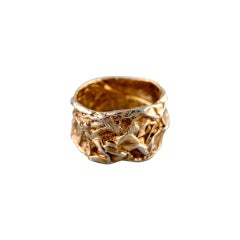 Emquies-Holstein, Denmark, Modernist Ring in Gilded Sterling Silver, Late 20th C