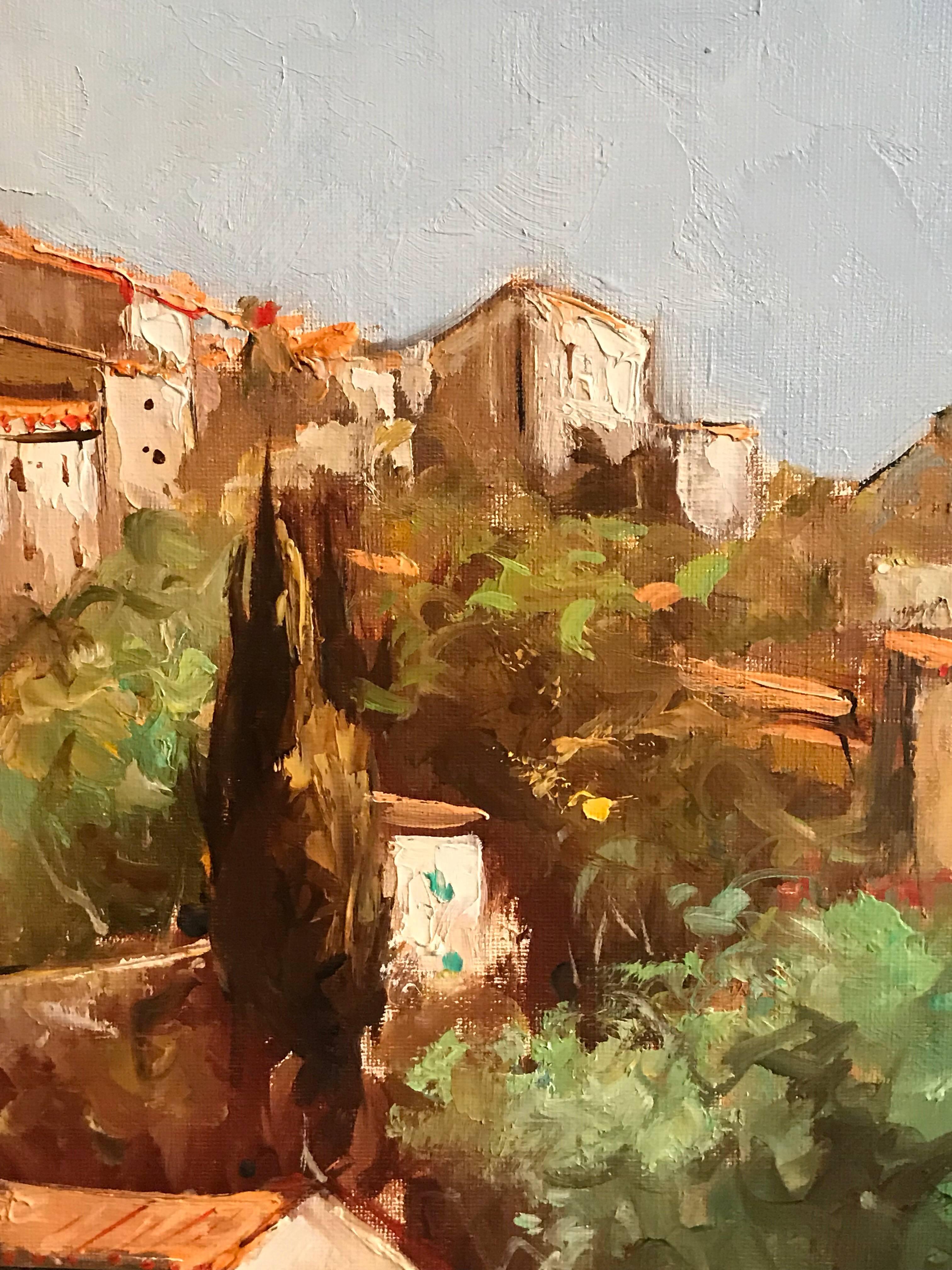 St. Paul de Vence, Provence - Impressionist Painting by Emrik Reinier