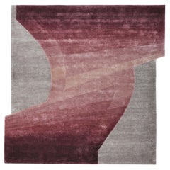 EMRYS Hand Tufted Modern Shaped Silk Rug in Mauve Colour by Hands