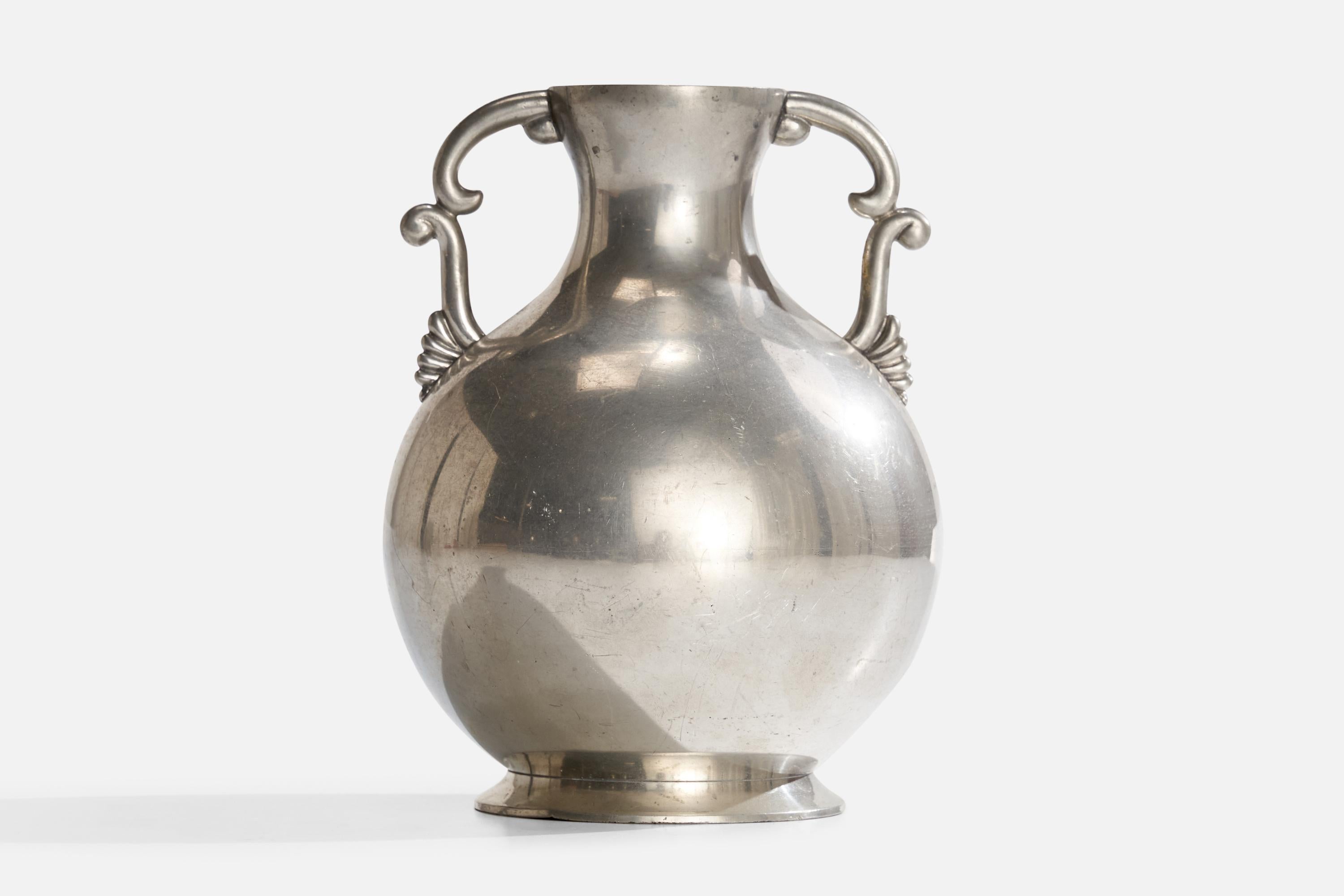 Metà XX secolo Emti, Vaso, Peltro, Svezia, anni '30 in vendita