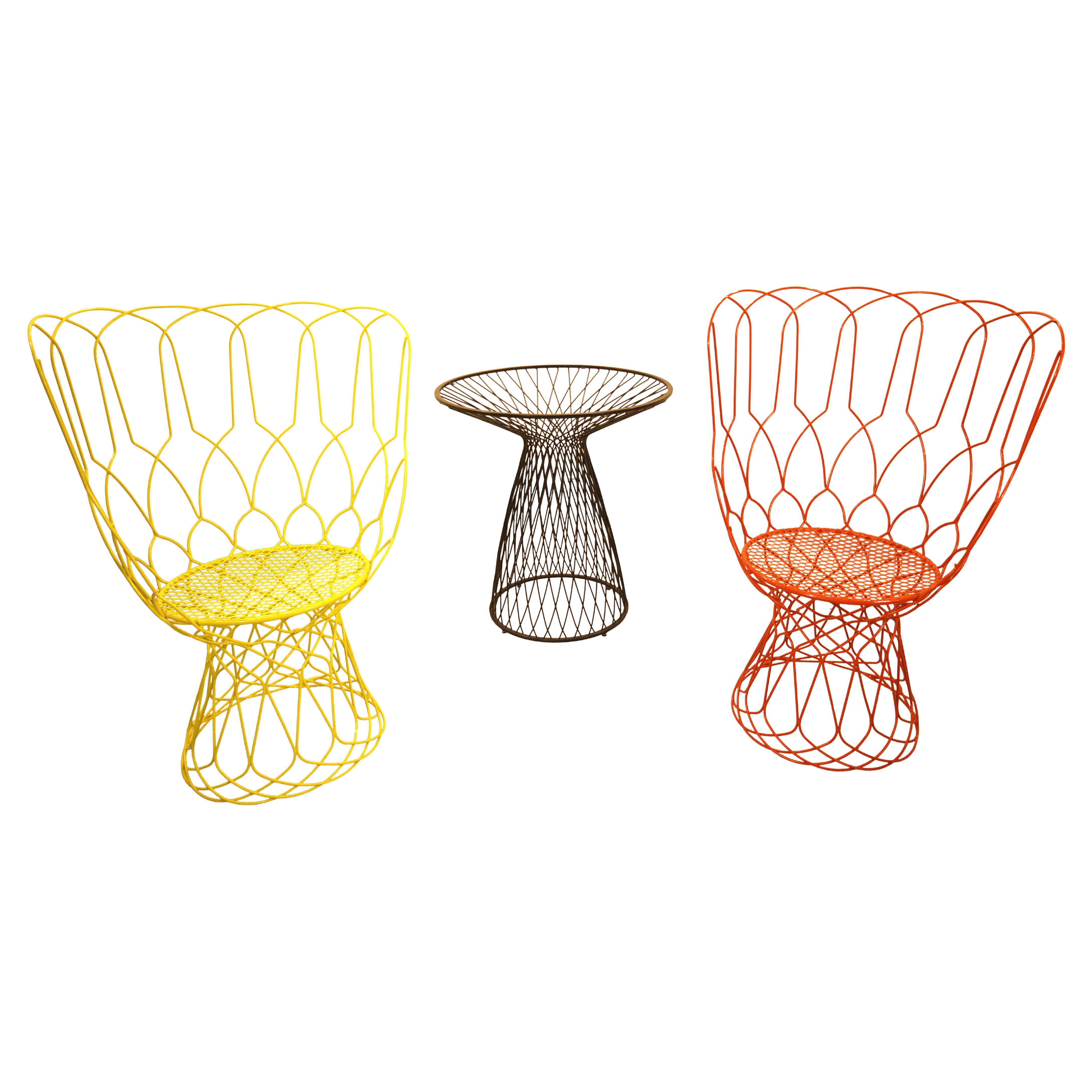 Emu Re-trouvé Collection by Patricia Urquiola Two Chairs and Table in vendita