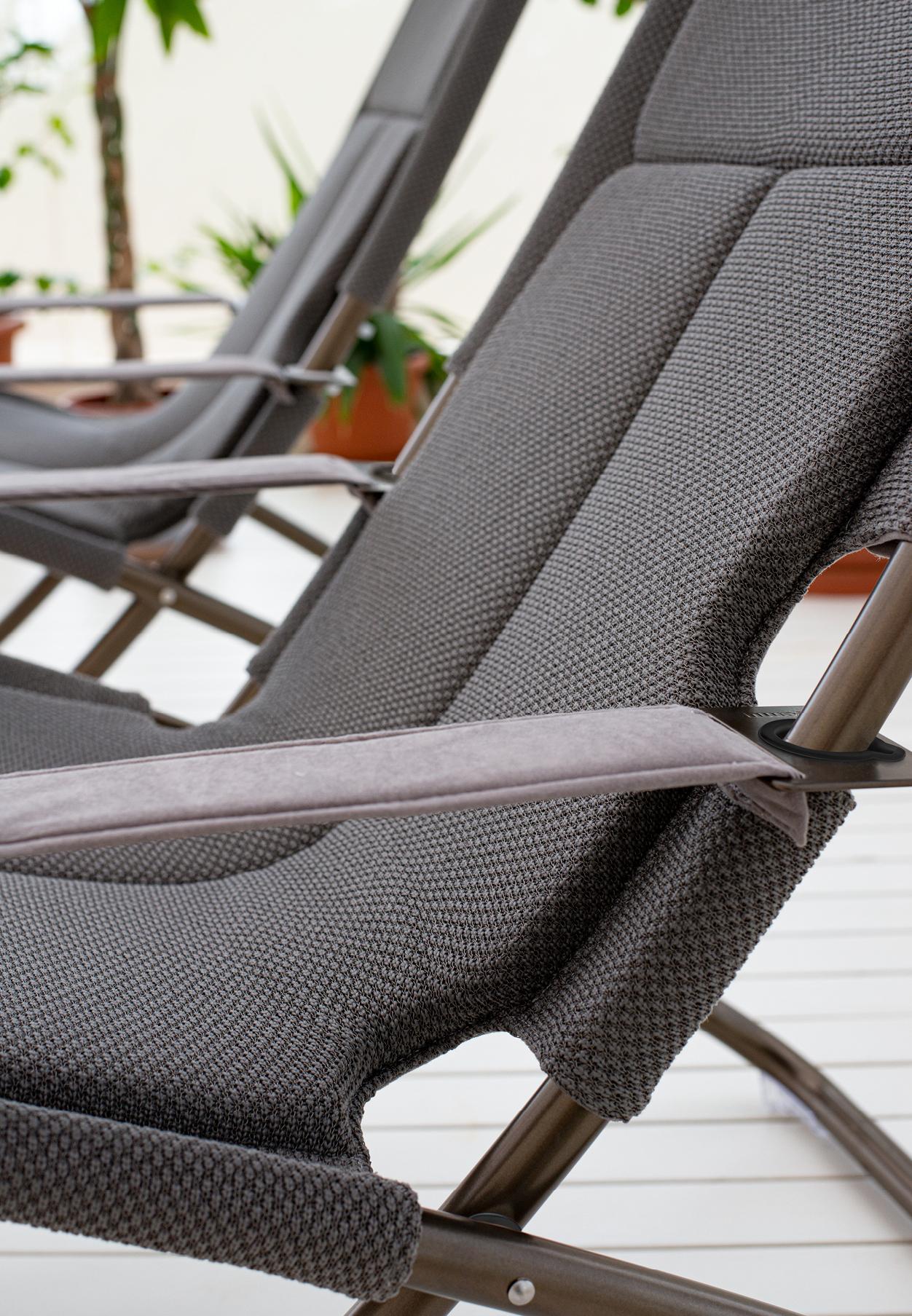 Italian EMU synthetic mesh/Microfiber/Steel EMU Snooze Deck chair Cozy For Sale