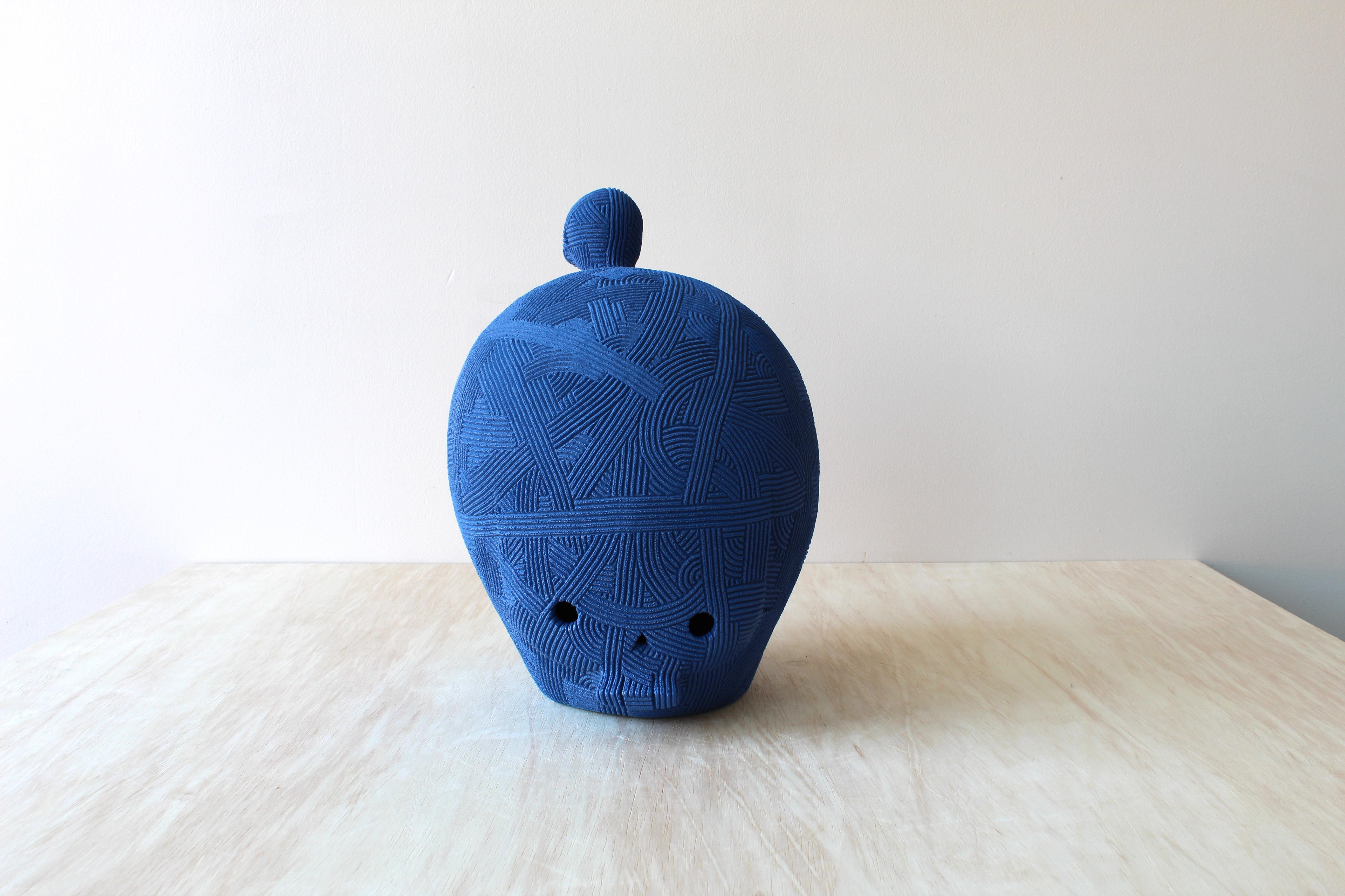 En Iwamura Figurative Sculpture - Blue Skull