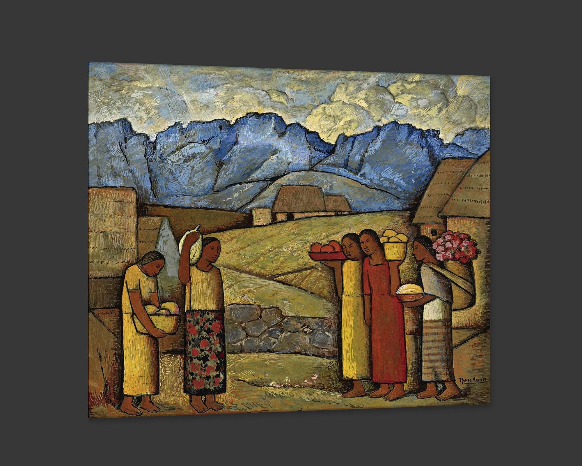 Contemporary En Mexico, After Oil Painting by Spanish Colonial Artist Alfredo Martínez For Sale
