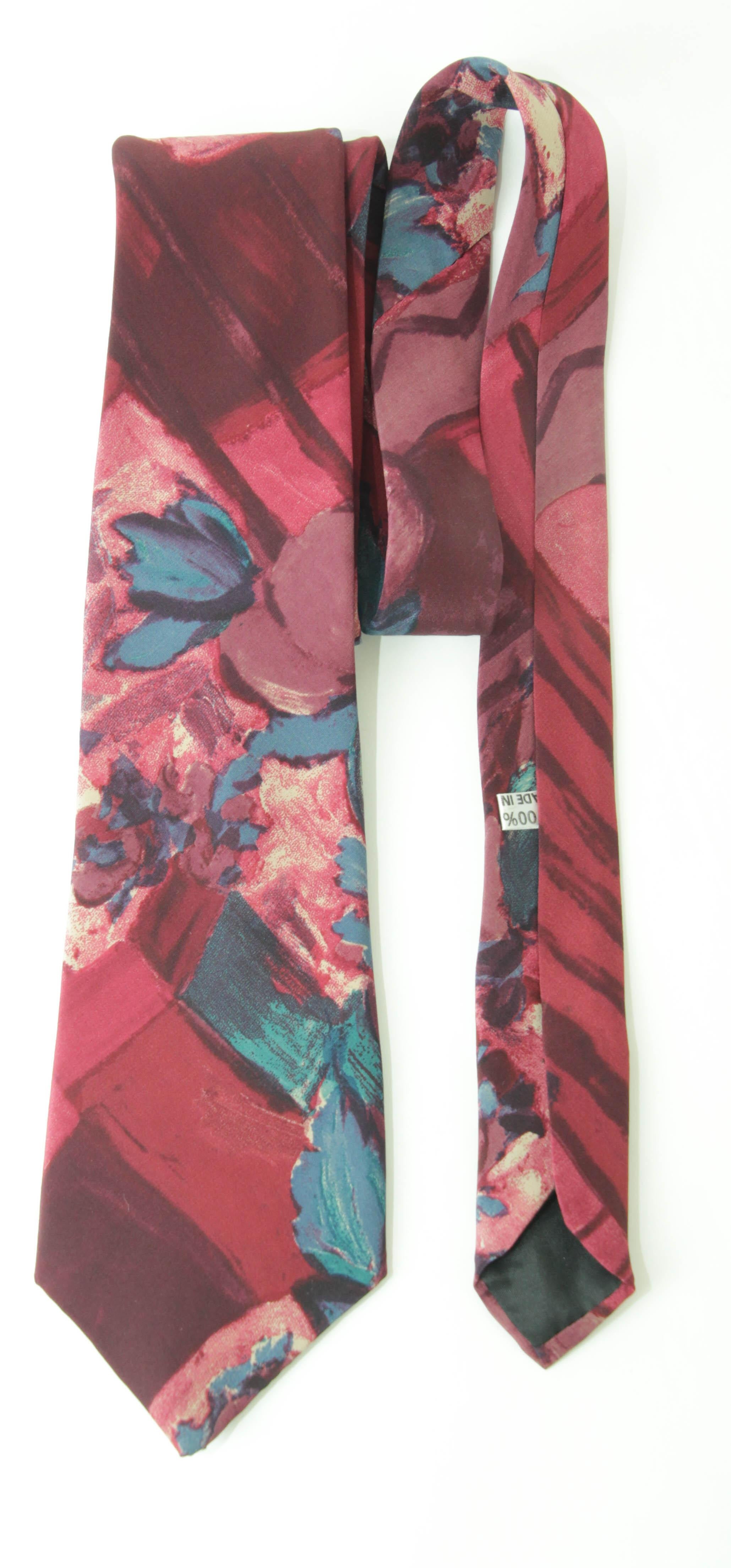 Brown En Soie Paris Men MultiColor Silk Neck Tie For Sale