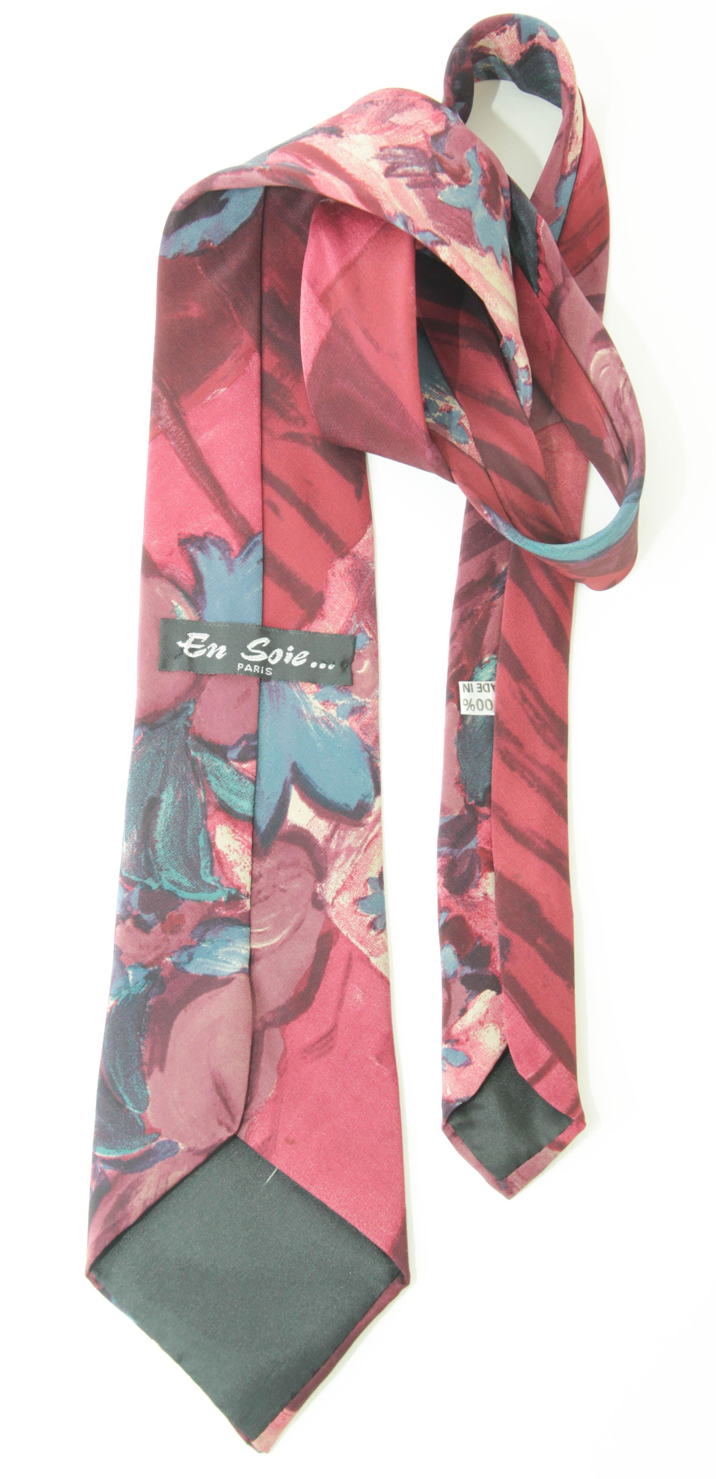 En Soie Paris Men MultiColor Silk Neck Tie In Good Condition For Sale In North Hollywood, CA