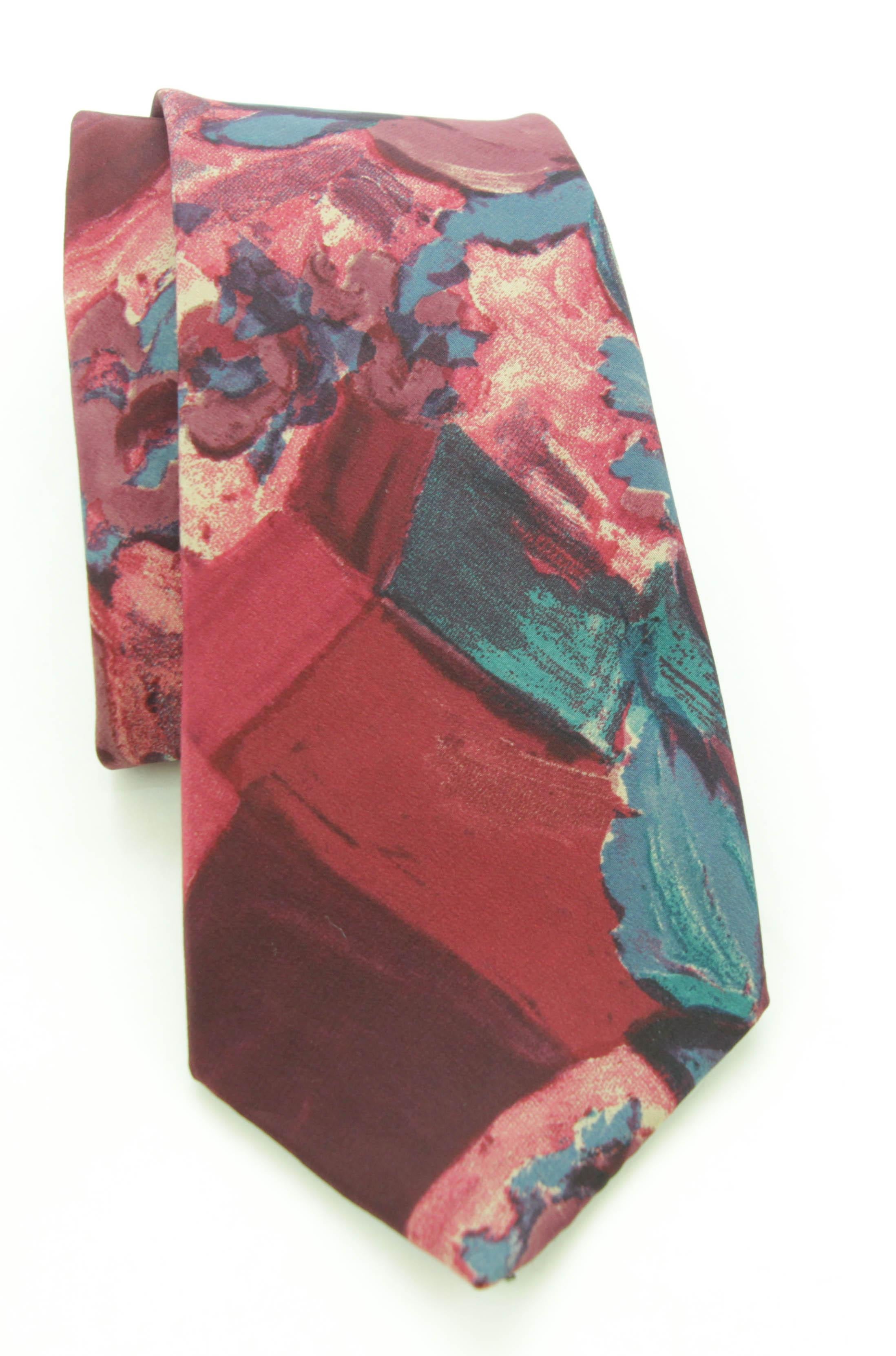 Women's or Men's En Soie Paris Men MultiColor Silk Neck Tie For Sale