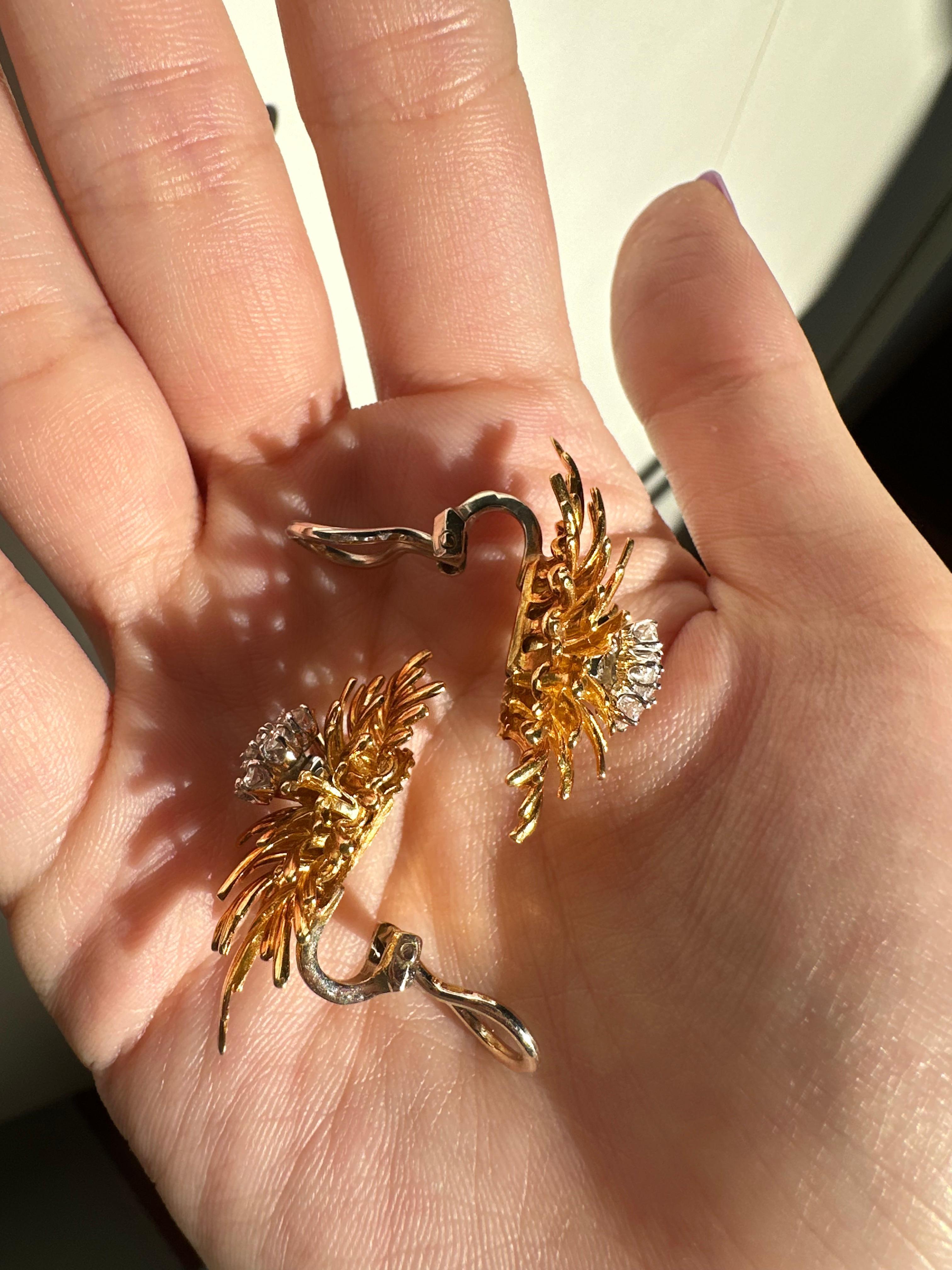 En Tremblant Estate 18K Gelbgold Diamant Starburst Ohrclips 5