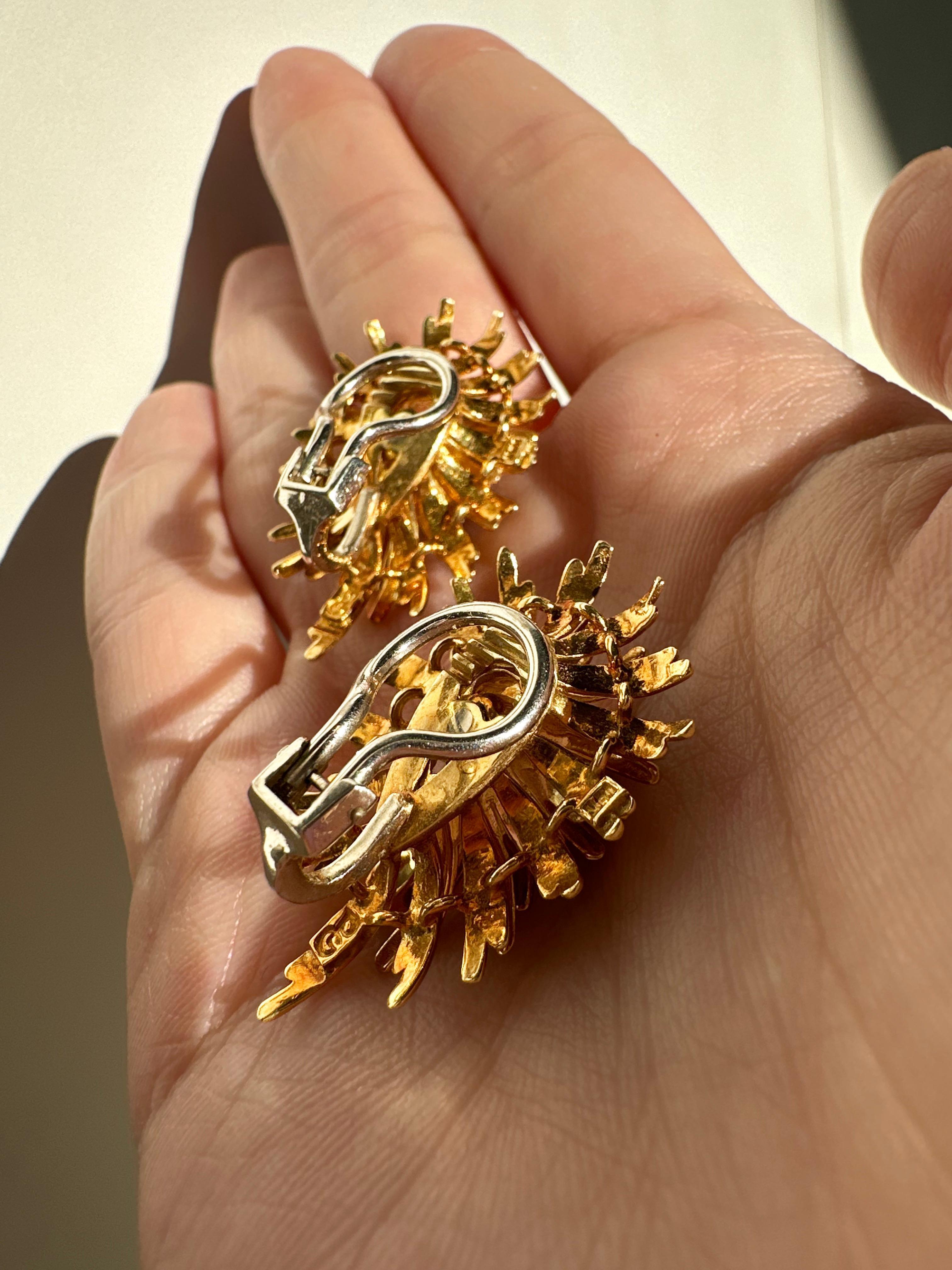 En Tremblant Estate 18K Gelbgold Diamant Starburst Ohrclips 2