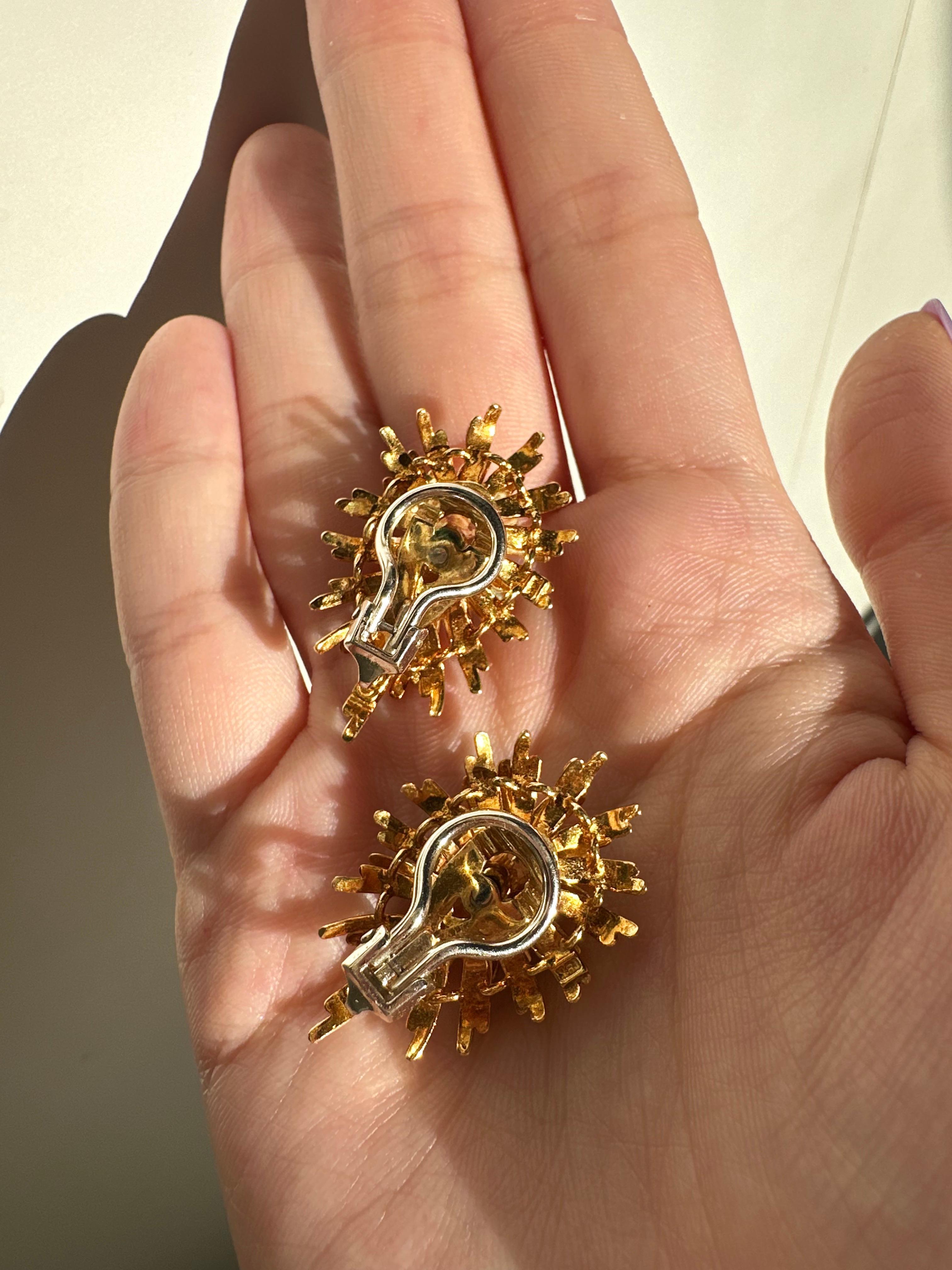 En Tremblant Estate 18K Gelbgold Diamant Starburst Ohrclips 3
