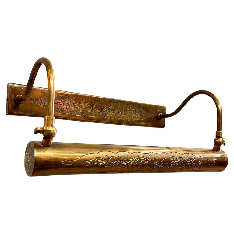 ENA Handmade Embossed, Adjustable Brass Art - Picture Artisanal Wall Sconce