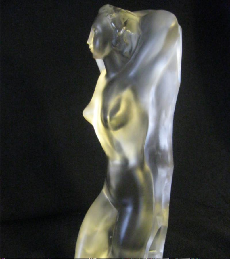 Tchèque Sculpture en verre d'Ena Rottenberg, modèle de figure nue de 1937 en vente