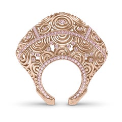 3.98 Carat Pink Sapphire 25 gr 18k Rose Gold Cocktail Ring