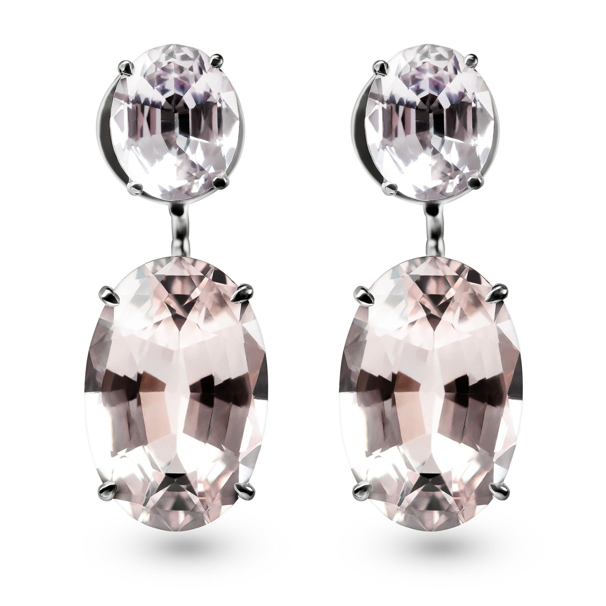 Enairo Morganite 18k Gold Drop Earrings

A contemporary 18k gold pair of earrings set with:

- Oval pairs 8.02 Carat Morganite
- Oval pairs 32 Carat Morganite

Weight of one earring: 11.5 gr
