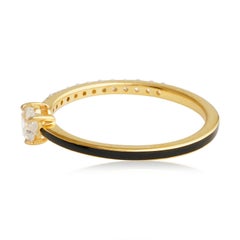 Enamel 14 Karat Gold Diamond Heart Ring