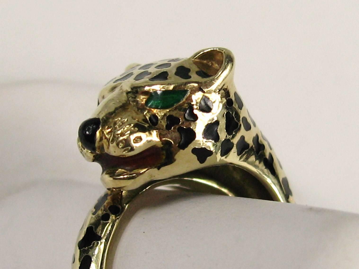leopard head ring